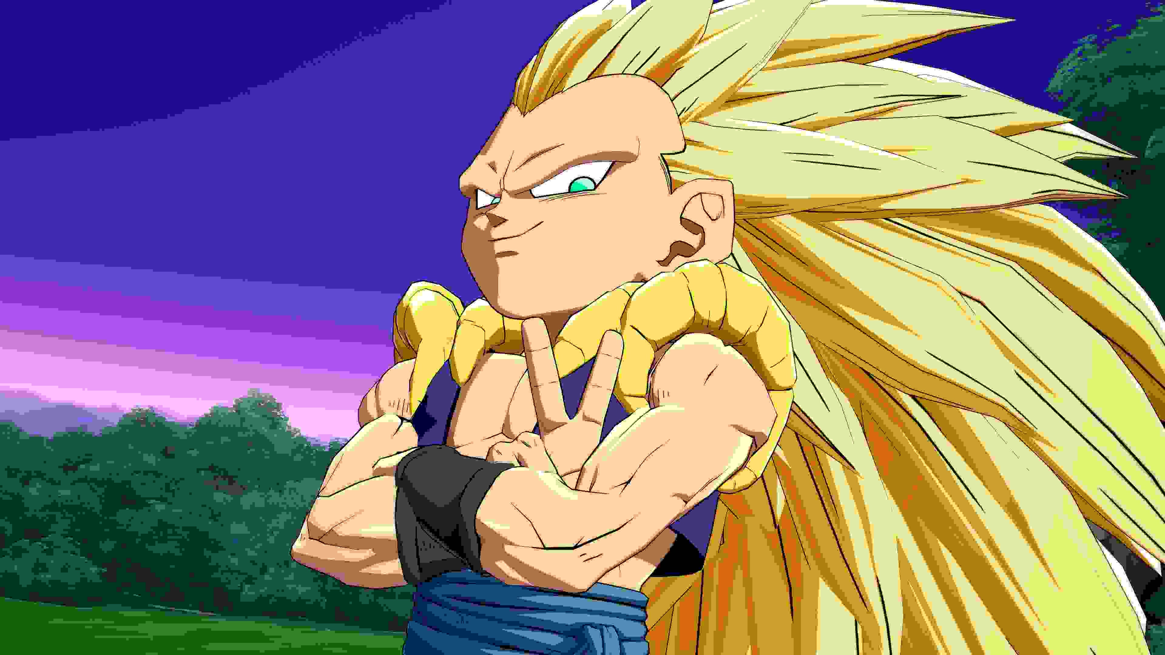 Gotenks: Manga series, The first successful fusion dance character, Dragon Ball. 3840x2160 4K Background.
