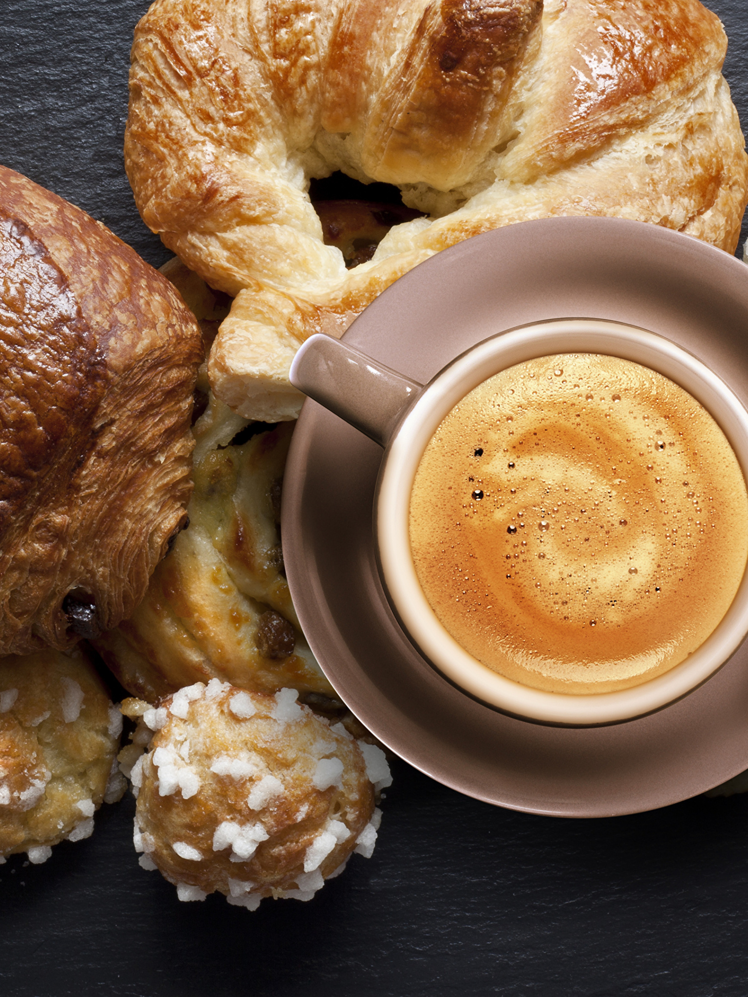 Croissant: The inside is light and airy, while the exterior is golden and crispy. 1540x2050 HD Wallpaper.