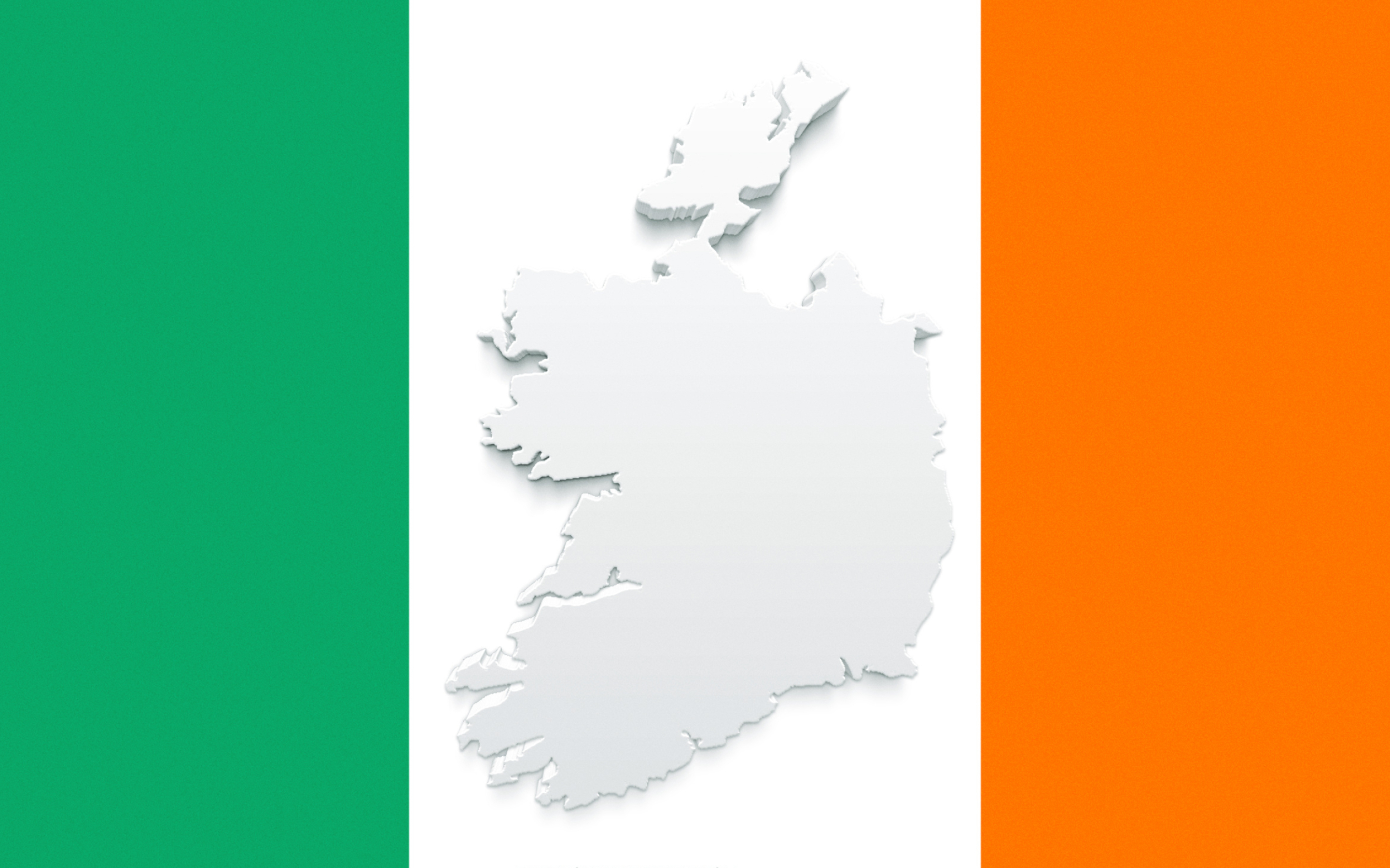 Silhouette map, Flag of Ireland Wallpaper, 2880x1800 HD Desktop