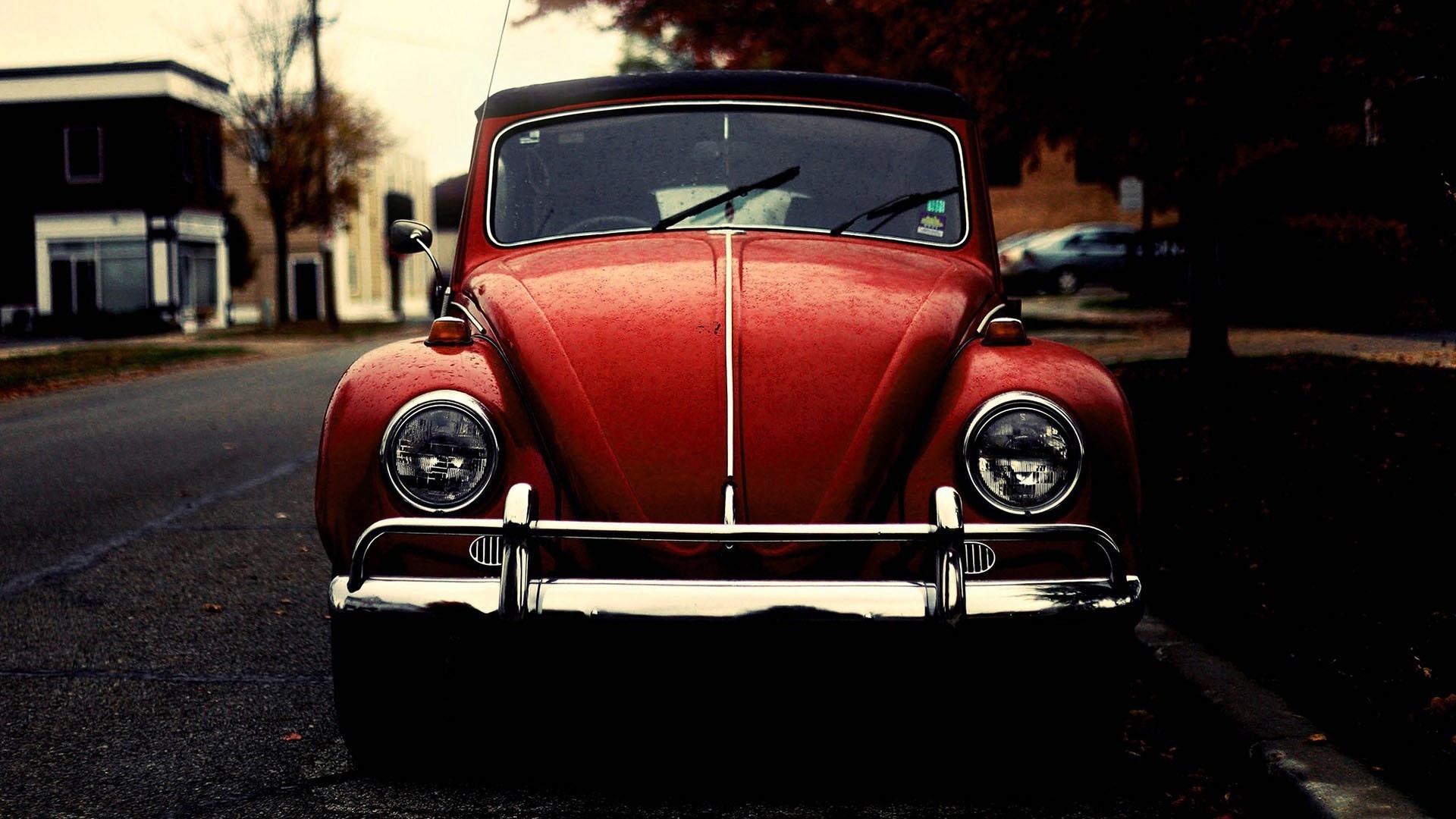 Vintage Car: A status symbol during at the time, Volkswagen Beetle. 1920x1080 Full HD Background.