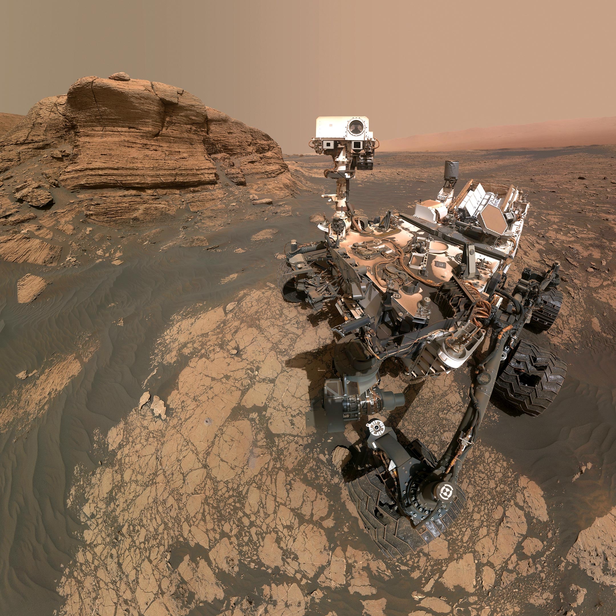 Curiosity Mars rover, Mont Mercou, Stunning selfie, NASA mission, 2160x2160 HD Phone