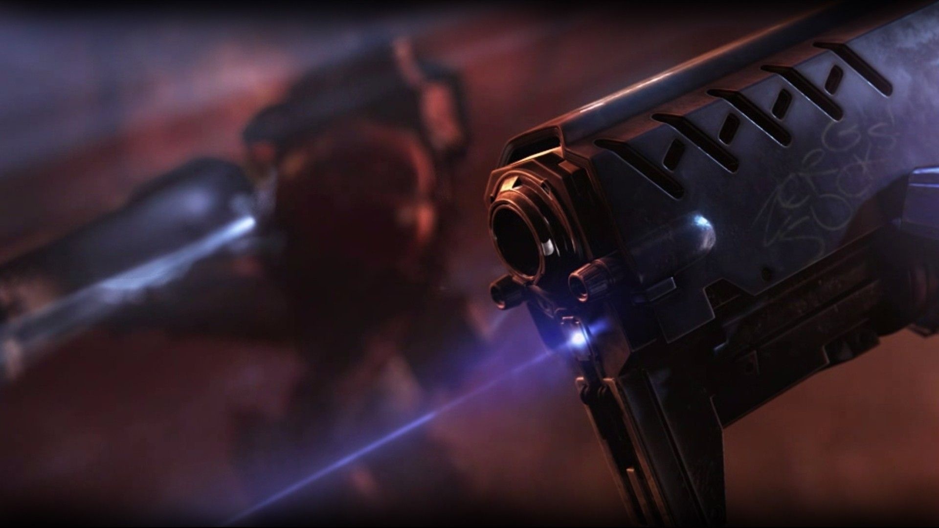 Laser Tag: Starcraft II light gun, A popular online video game, Recreational shooting activity. 1920x1080 Full HD Wallpaper.
