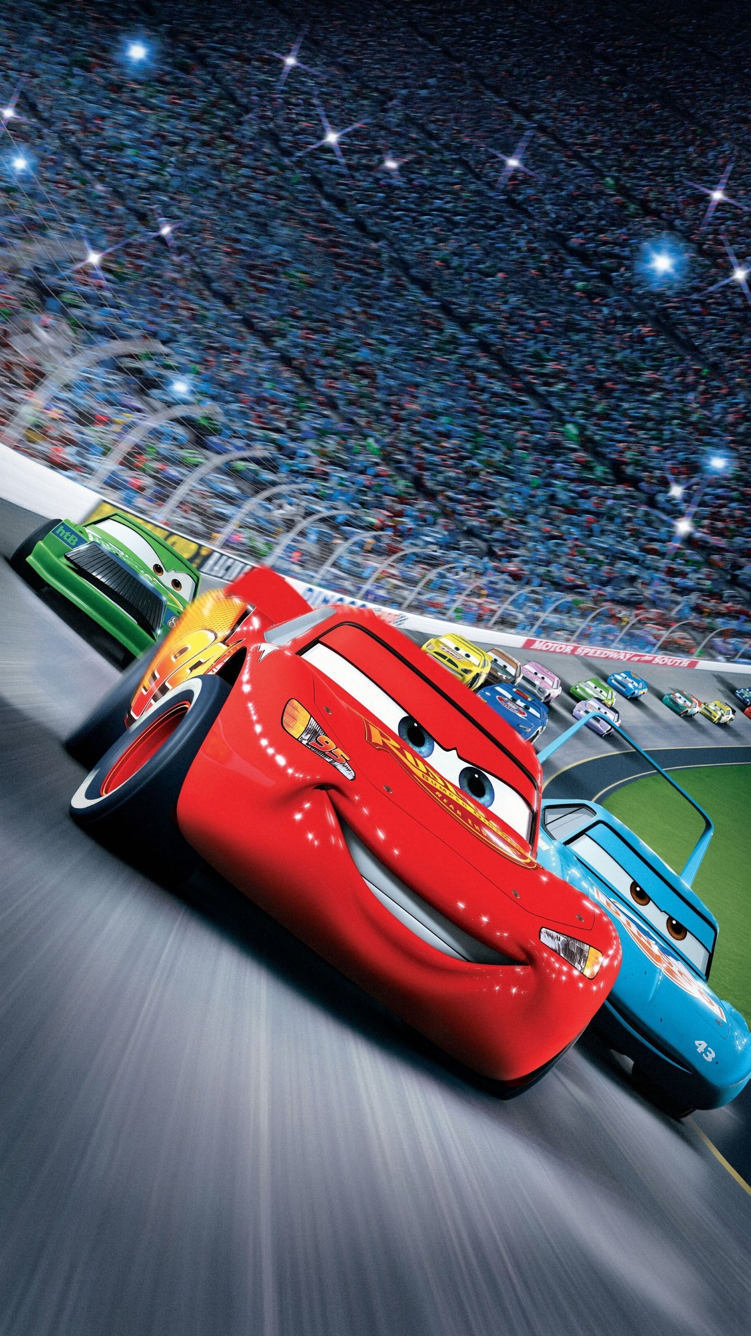 Cars (Disney): A 2006 American computer-animated sports comedy film produced by Pixar Animation Studios for Walt Disney Pictures. 1540x2740 HD Background.