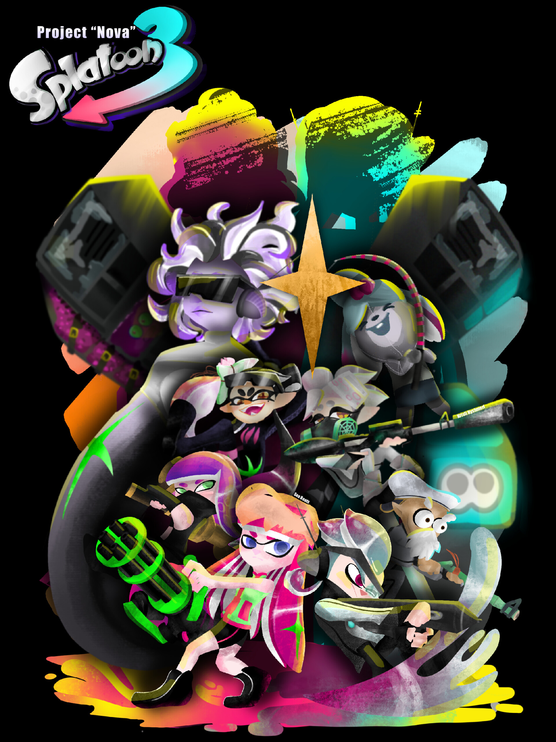 Splatoon 3: The series centering around fictional cephalopods known as Inklings and Octolings. 1920x2570 HD Background.