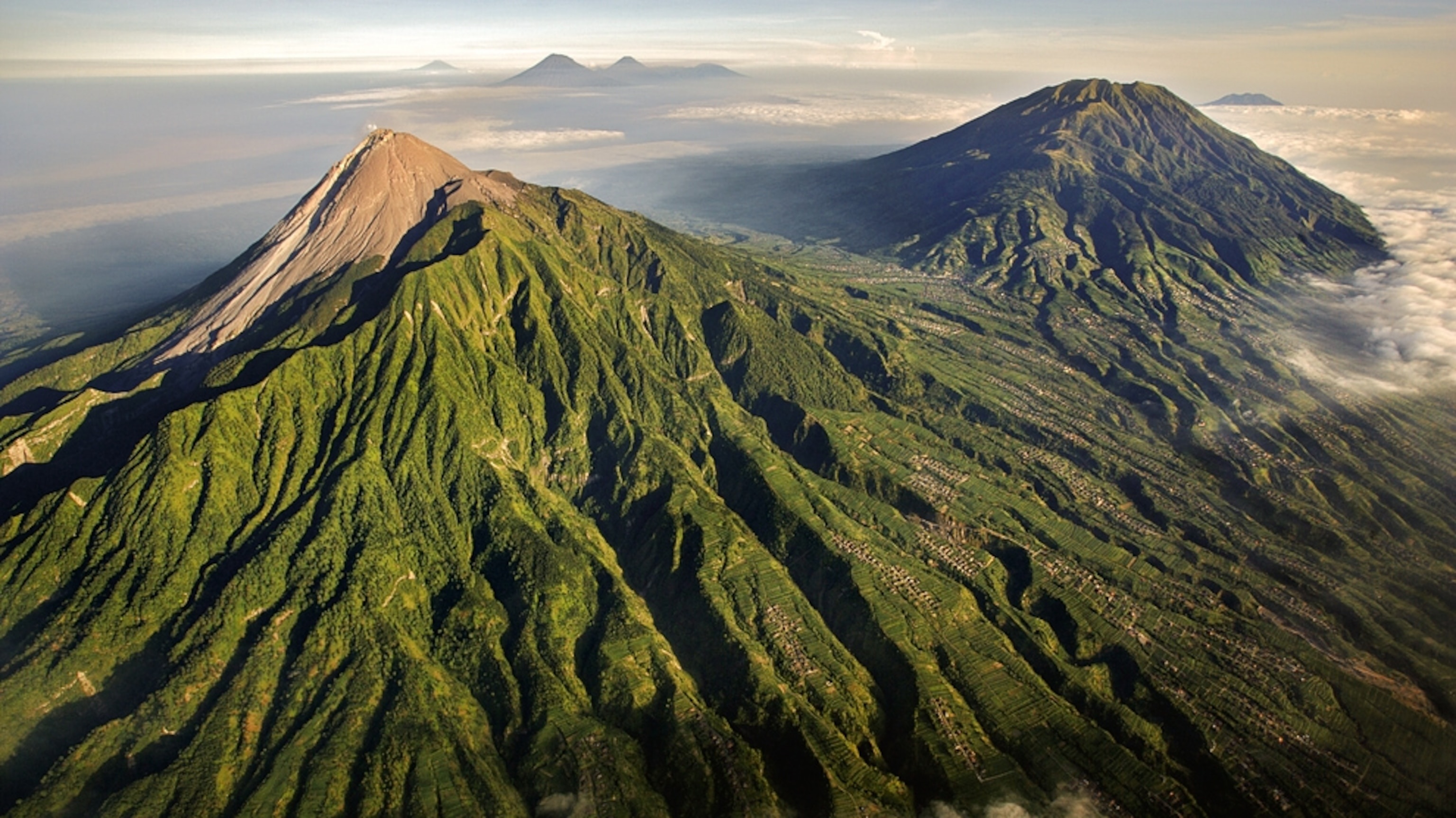 Mount Merapi volcano, Wallpapers, 3080x1730 HD Desktop
