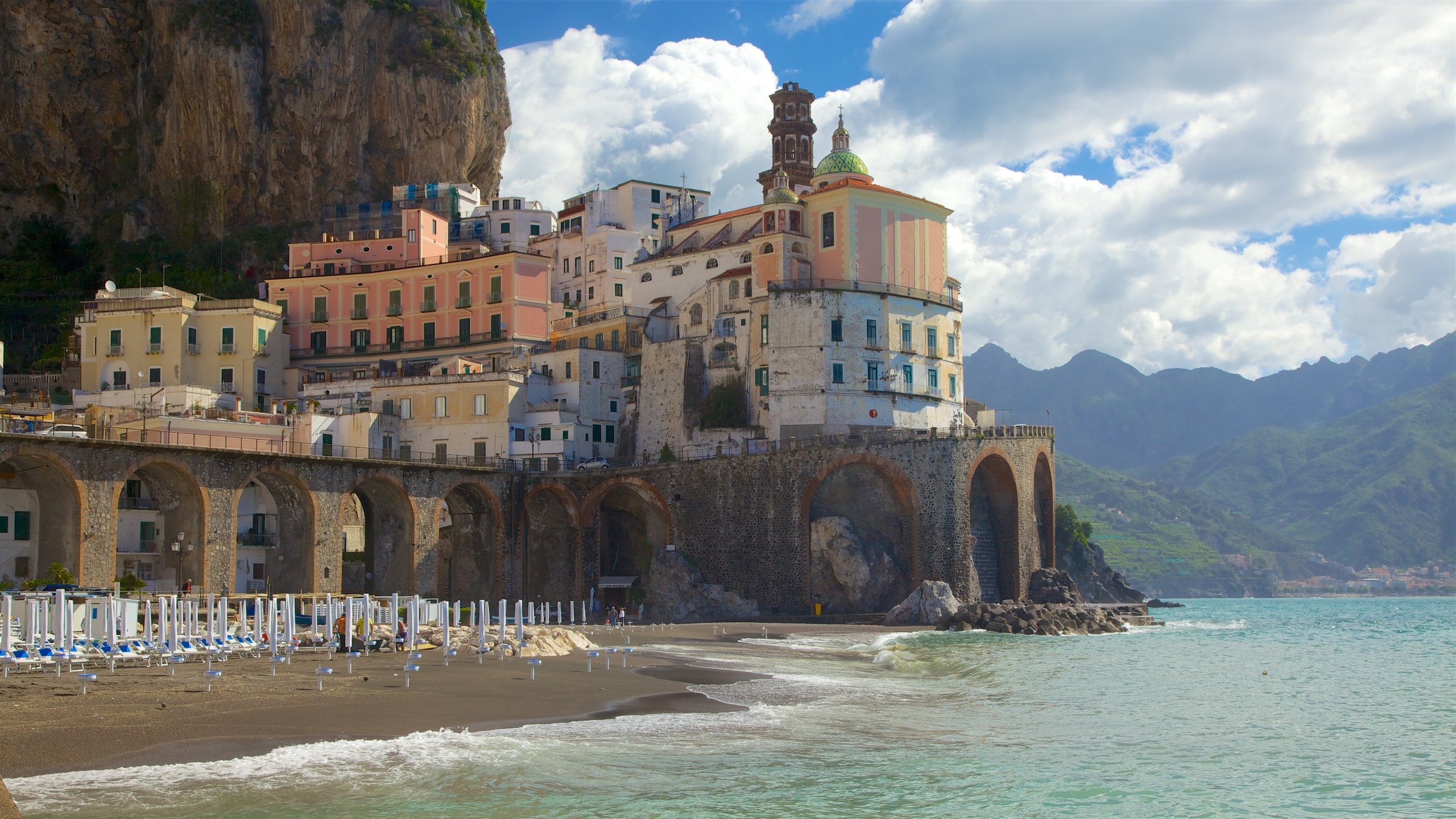 Mediterranean Sea, Coastal Italian cities, Postcard perfect, Expedia SG, 2560x1440 HD Desktop