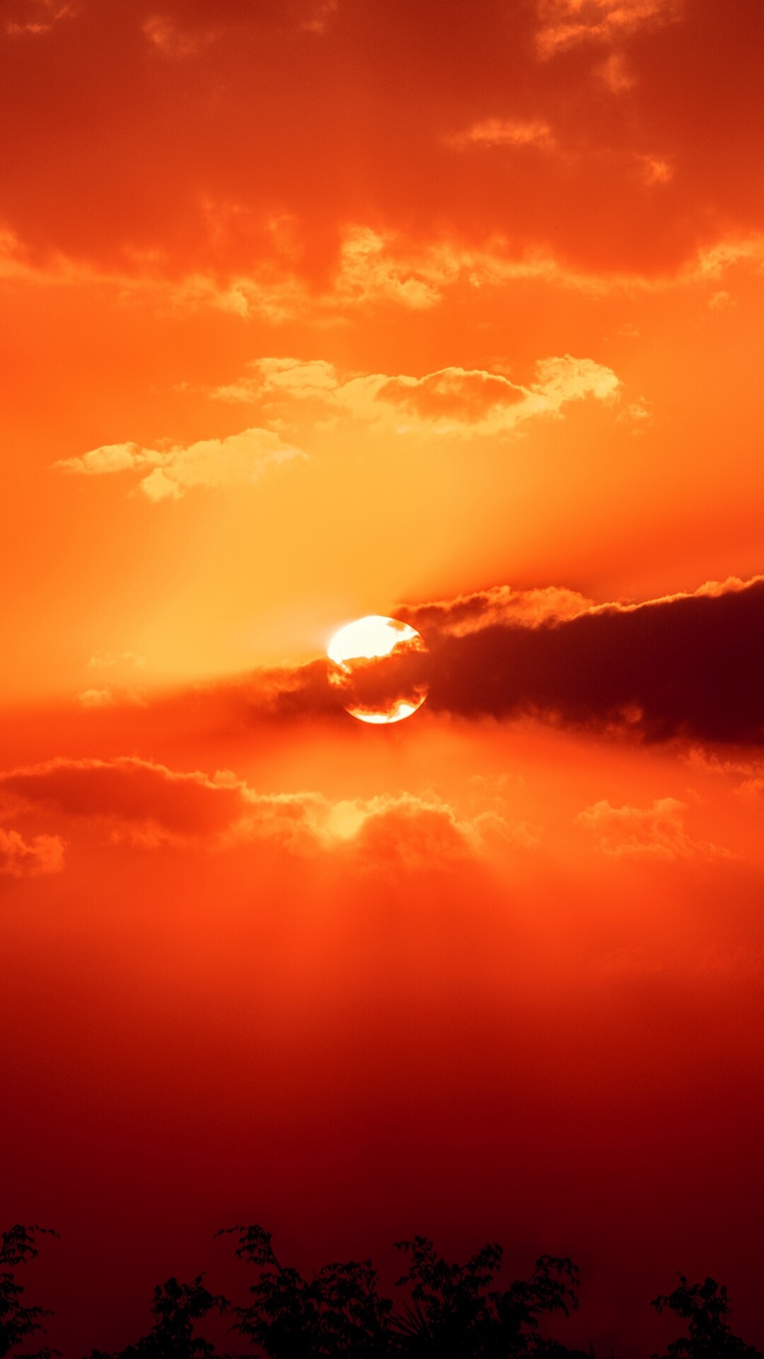 Sonnenuntergangshimmel, Wolkenhafte Farbtne, Abenddmmerungsschnheit, Ruhevoll Landschaft, 1080x1920 Full HD Handy