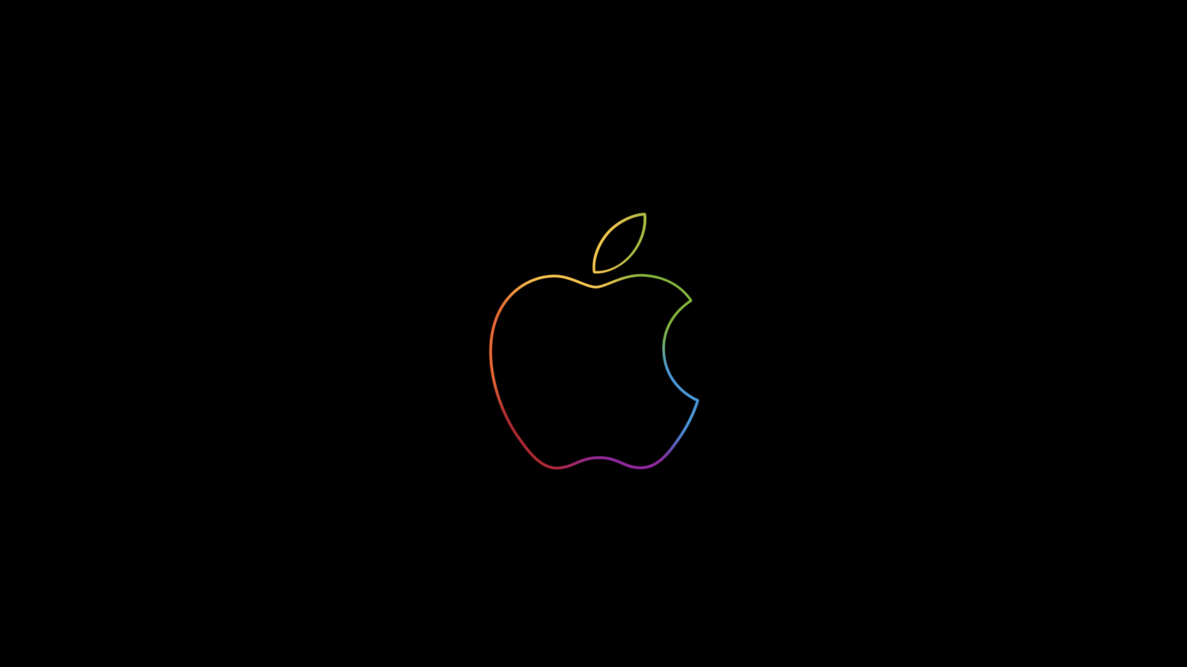 Apple logo, 4K wallpaper, Colorful outline, High-definition imagery, 3840x2160 4K Desktop