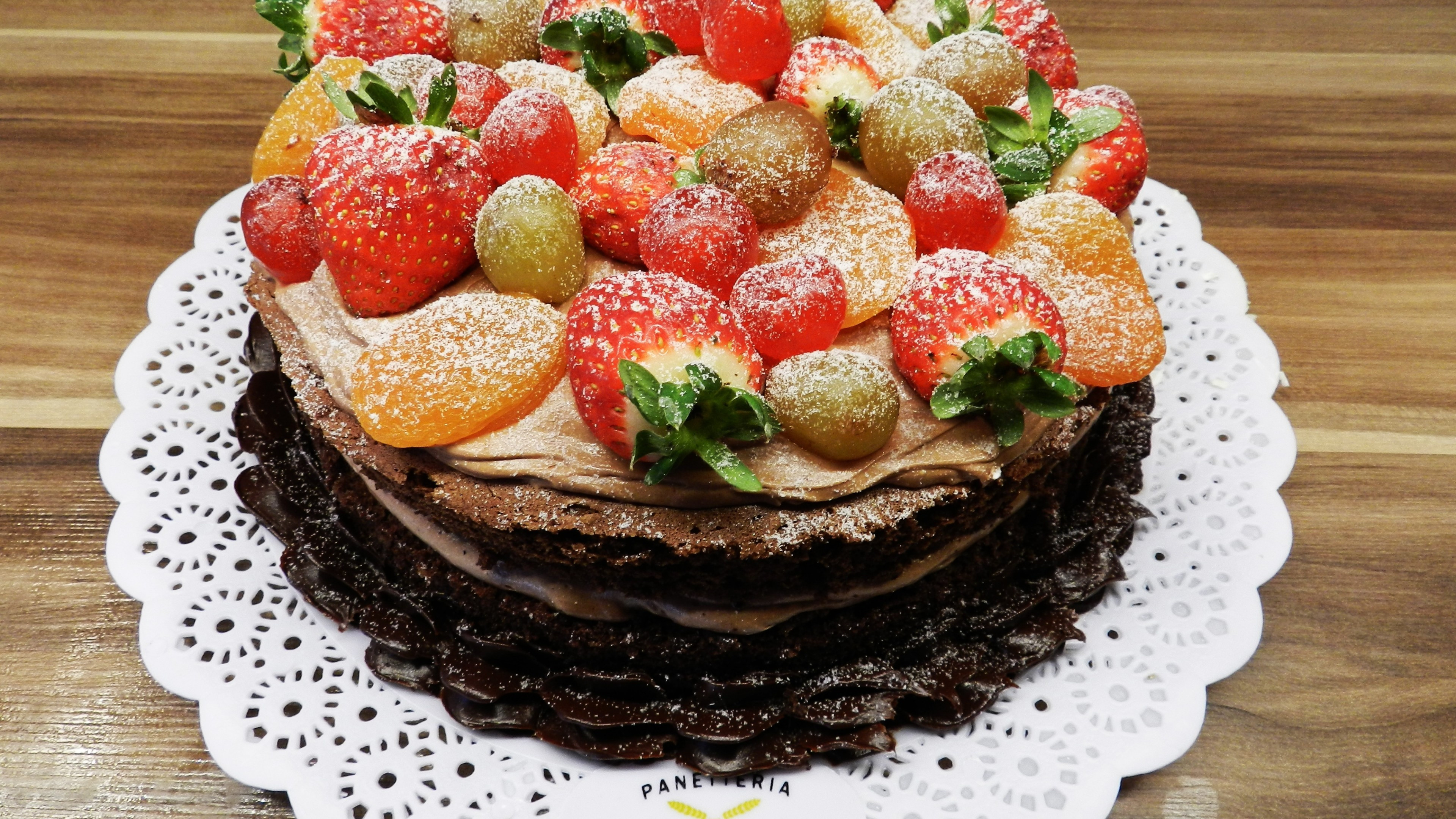 Cake fruits sugar powder, Strawberries apricot dessert, 3840x2160 4K Desktop