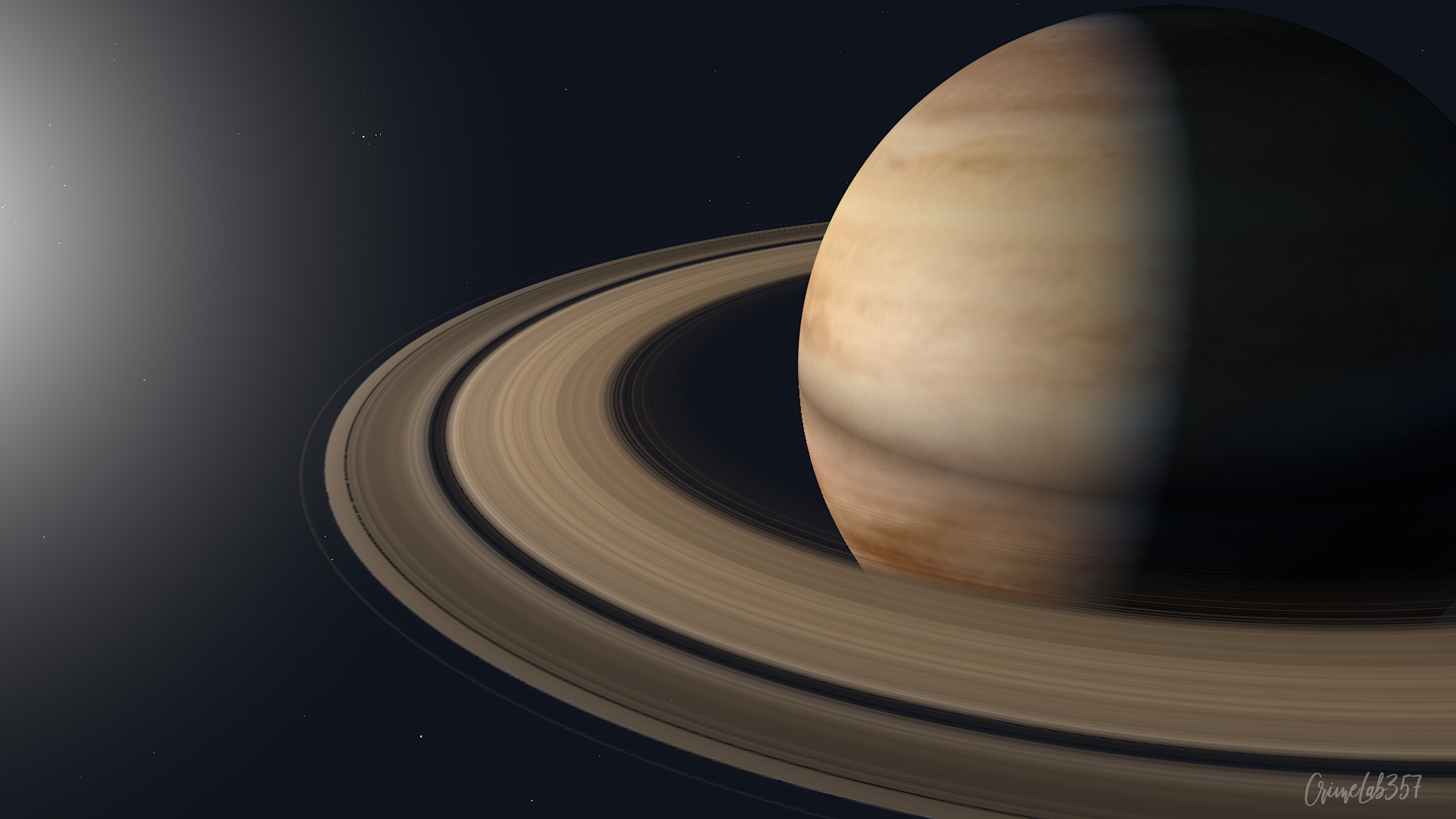 Saturn: Universe, The second-largest planet in the Solar System. 3840x2160 4K Background.