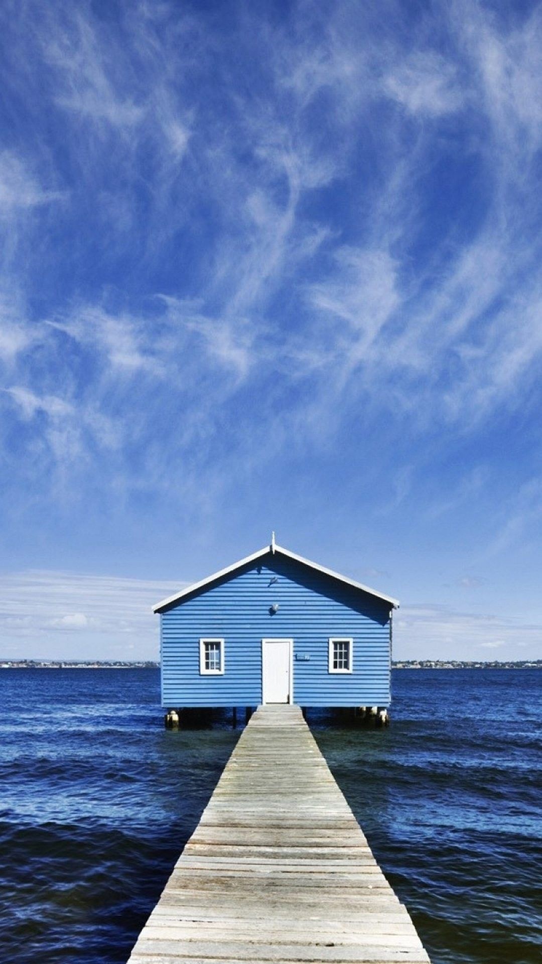 Blue house wallpapers, Calming color scheme, Serene home, Refreshing vibes, 1080x1920 Full HD Phone