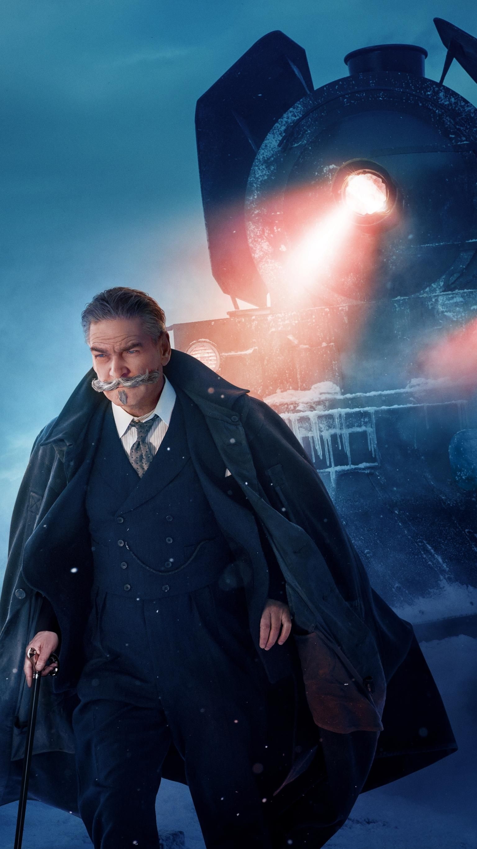 Kenneth Branagh: Directed, co-produced by, and starred in Murder on the Orient Express, 2017. 1540x2740 HD Wallpaper.