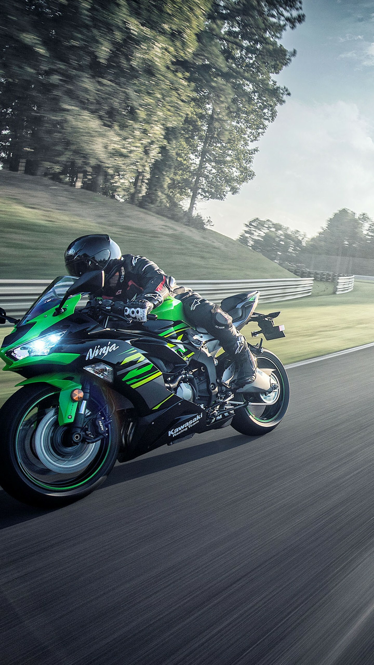 Kawasaki Ninja ZX: ZX-6R, Designed to embody superior performance on track, and on the street, Japanese bike. 1440x2560 HD Wallpaper.