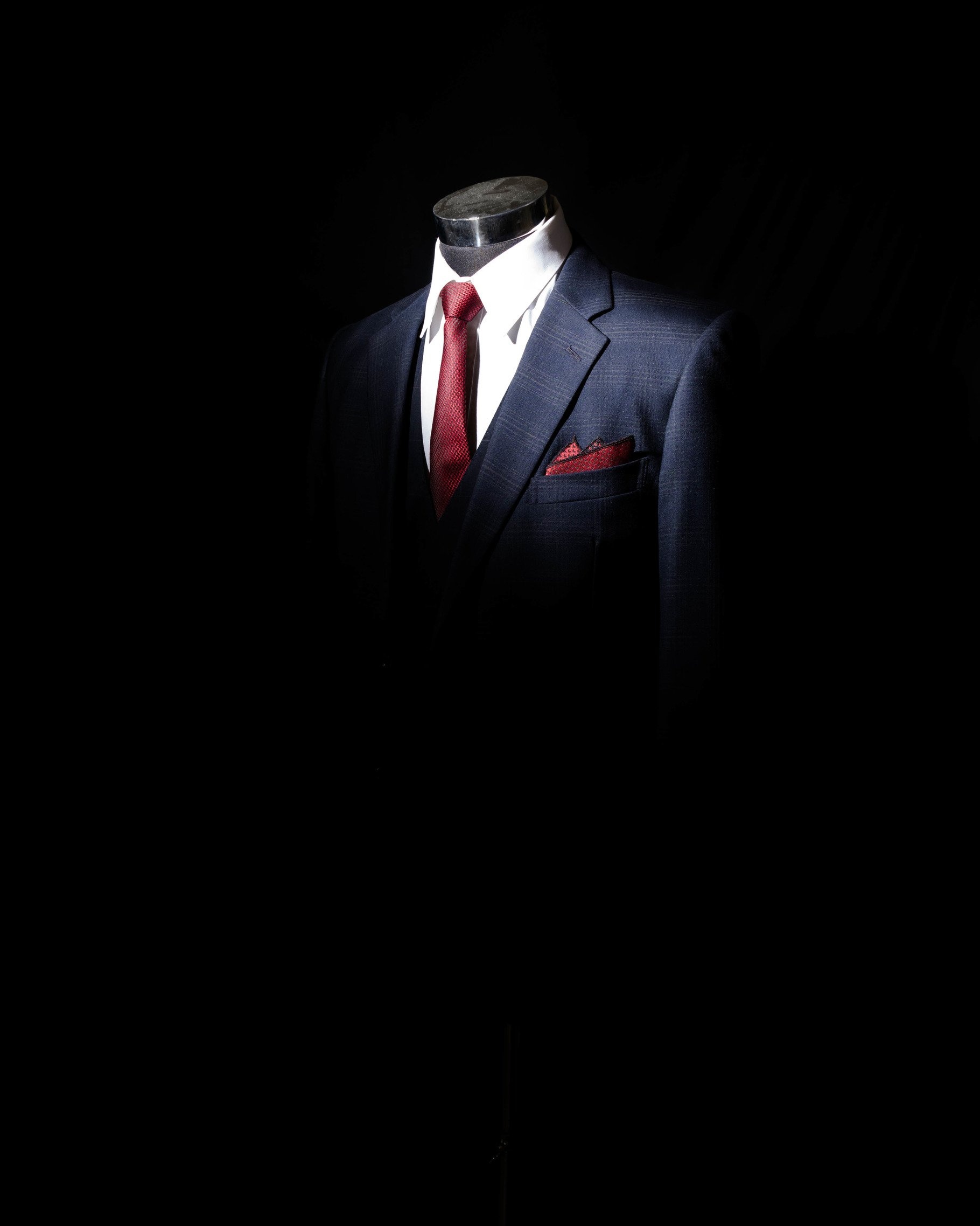 Tie, Black suit, Red tie, Christopher Thompson, 1820x2280 HD Handy