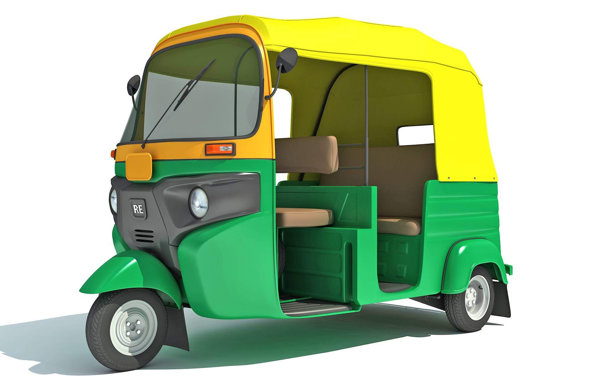 Tuk Tuk Car, Bajaj auto rickshaw, 3D model, Unique transportation, 2000x1300 HD Desktop