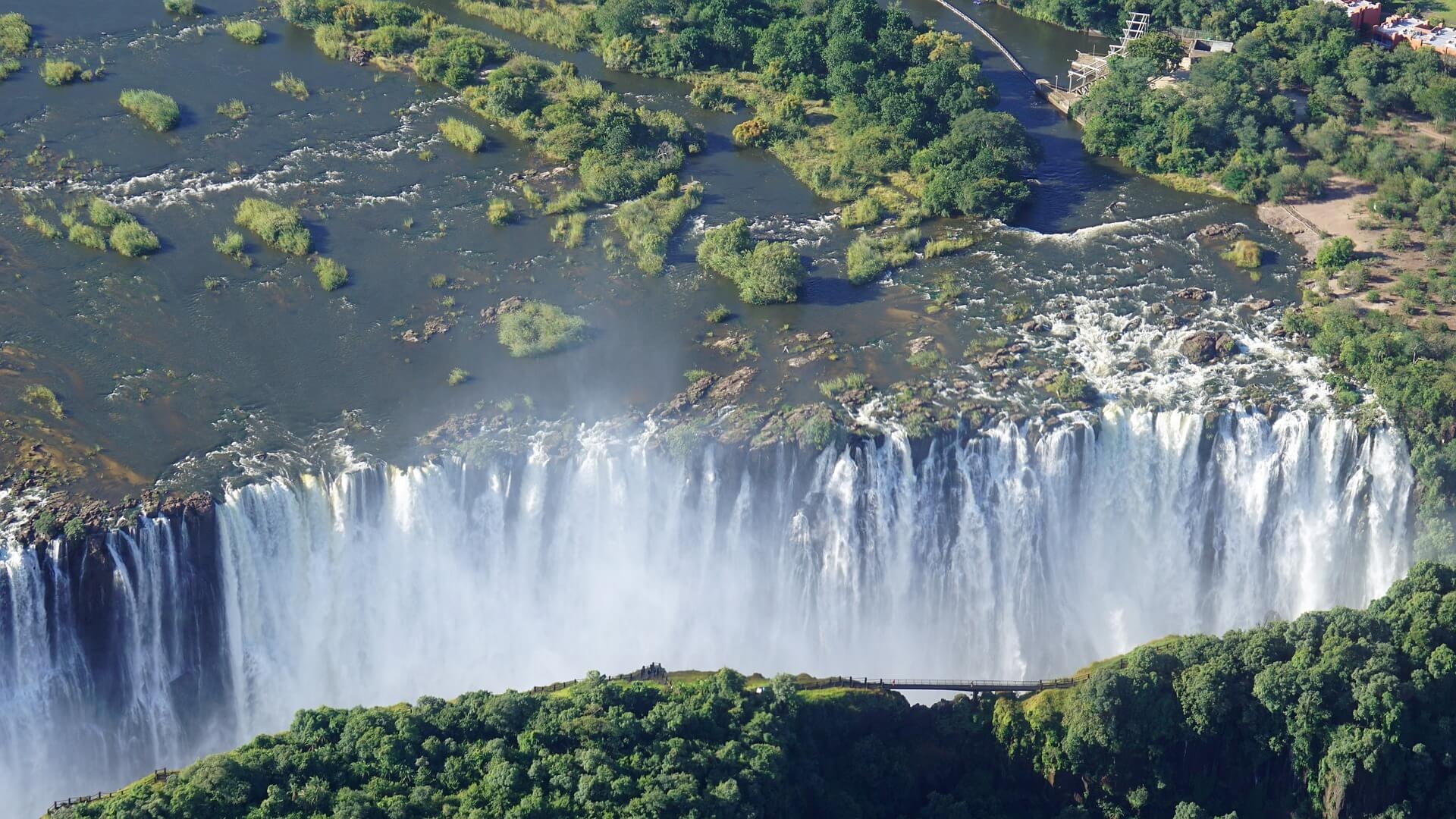 Devil's Pool, Zambia, Beautiful waterfalls, Adventure in nature, 1920x1080 Full HD Desktop