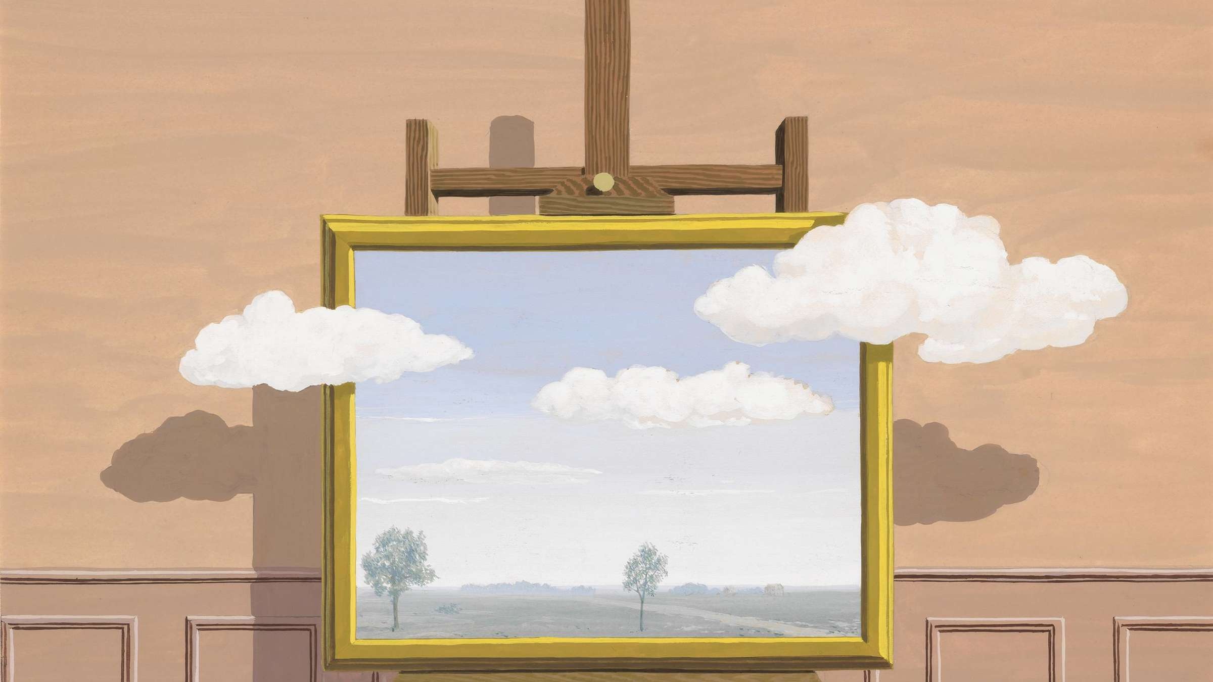 Belgian modern art, Magritte influence, Enigmatic artworks, Artistic expression, 2400x1350 HD Desktop