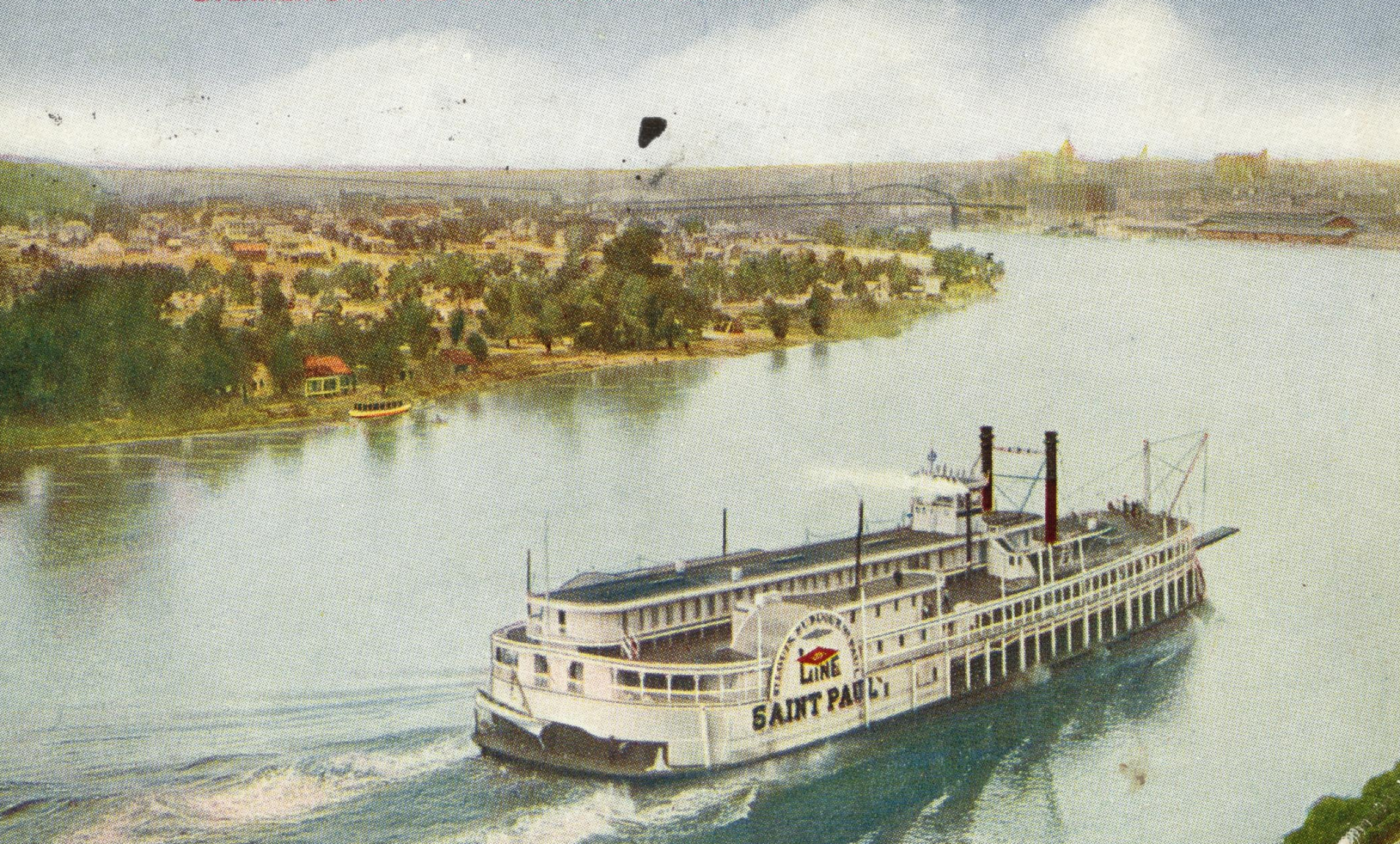 Mississippi River, Steamer St Paul, Iconic river, Uw Madison libraries, 2290x1380 HD Desktop