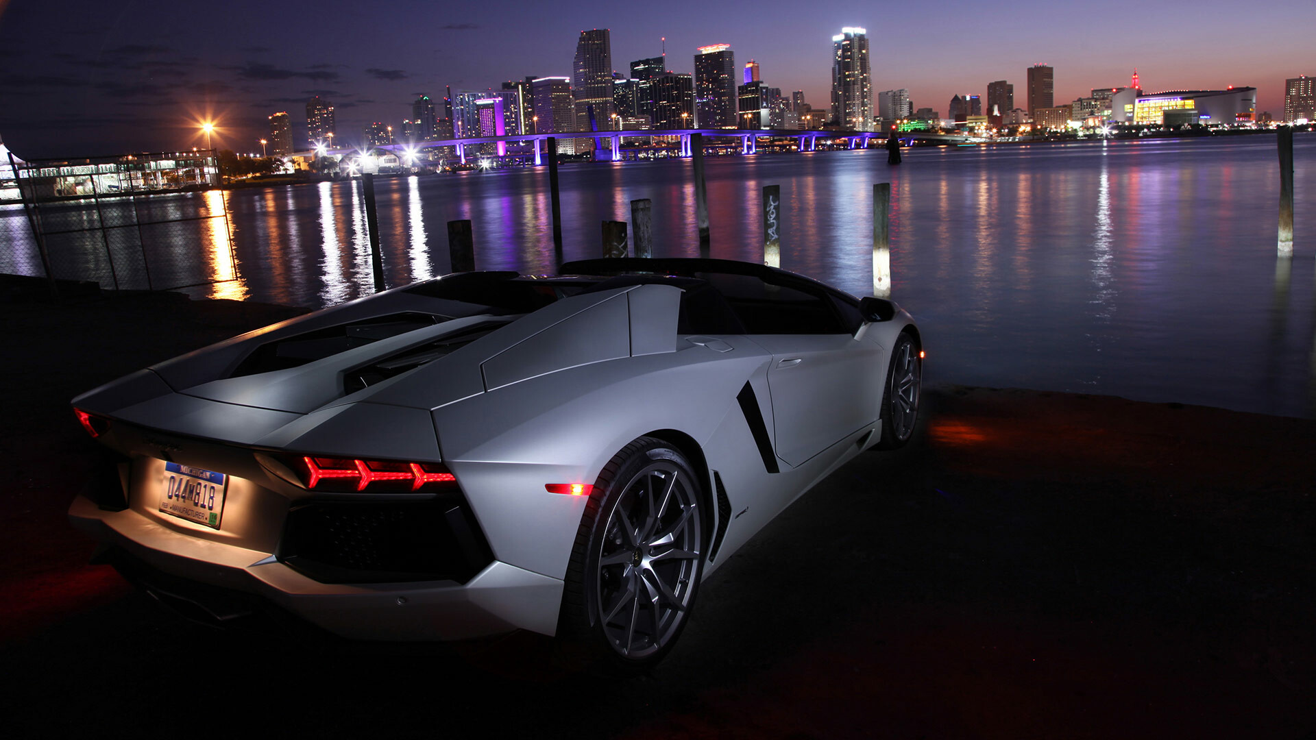 Lamborghini: The Aventador debuted on 1 March 2011 at the 2011 Geneva Motor Show. 1920x1080 Full HD Background.