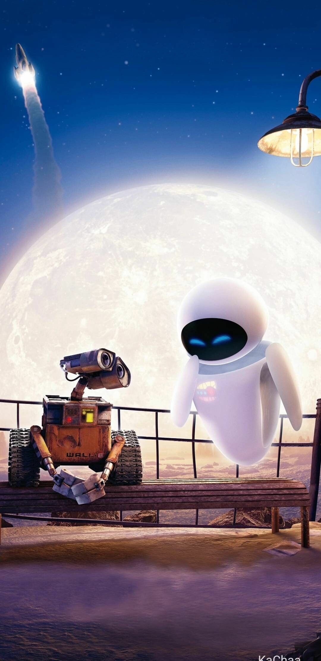WALL·E: The 2008 computer-animated film from Pixar Animation Studios. 1080x2220 HD Background.