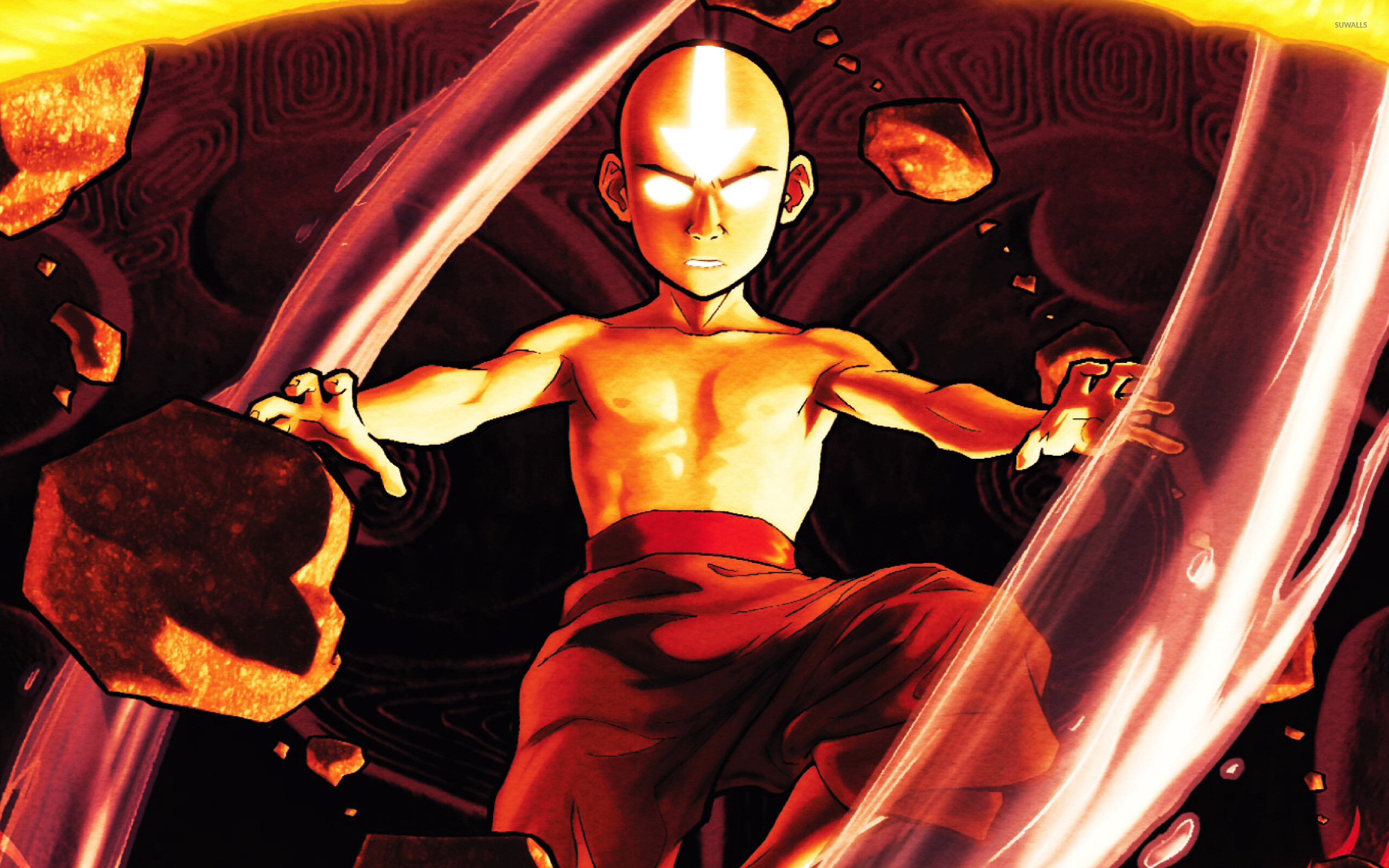 Avatar: The Last Airbender: Aang, the only person capable of using all four bending arts. 2560x1600 HD Background.