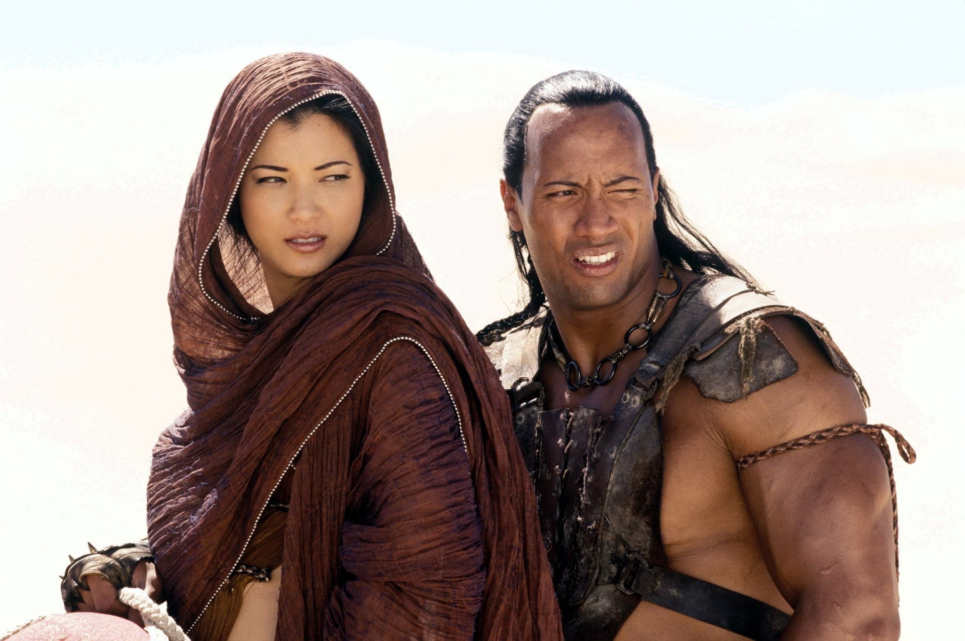Dwayne Johnson (The Scorpion King): Kelly Hu as Cassandra, The Rock, Fantasy. 1920x1280 HD Background.