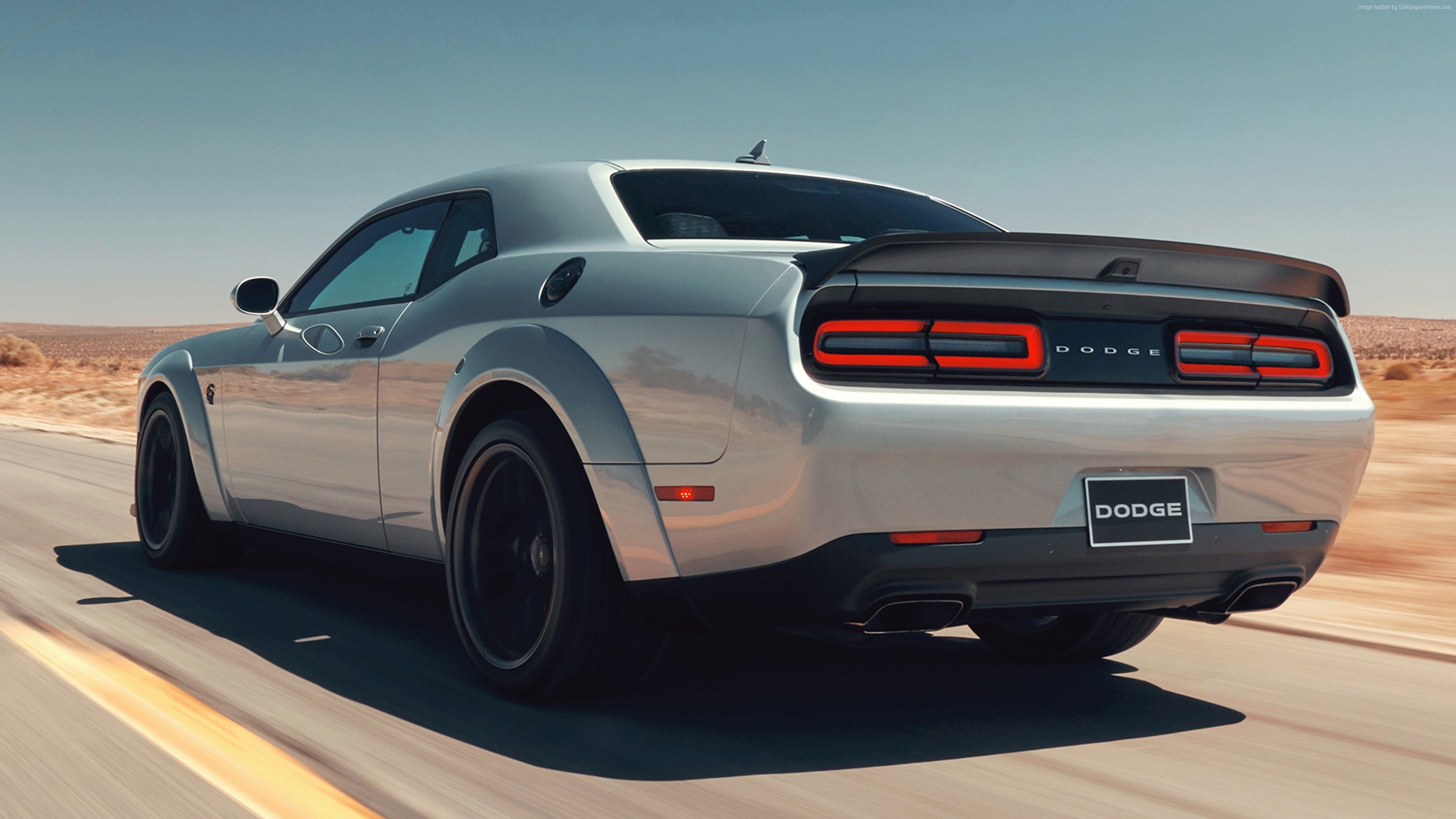 Dodge Challenger srt hellcat, Unmatched power and speed, Iconic American muscle, Striking design, 3560x2000 HD Desktop