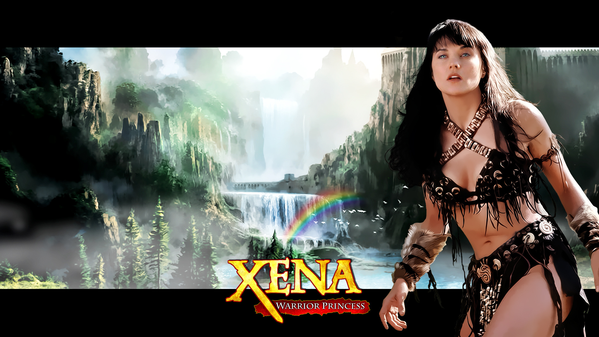 Xena: Warrior Princess (TV Series): An action-adventure television show that gained great renown from fans. 1920x1080 Full HD Background.