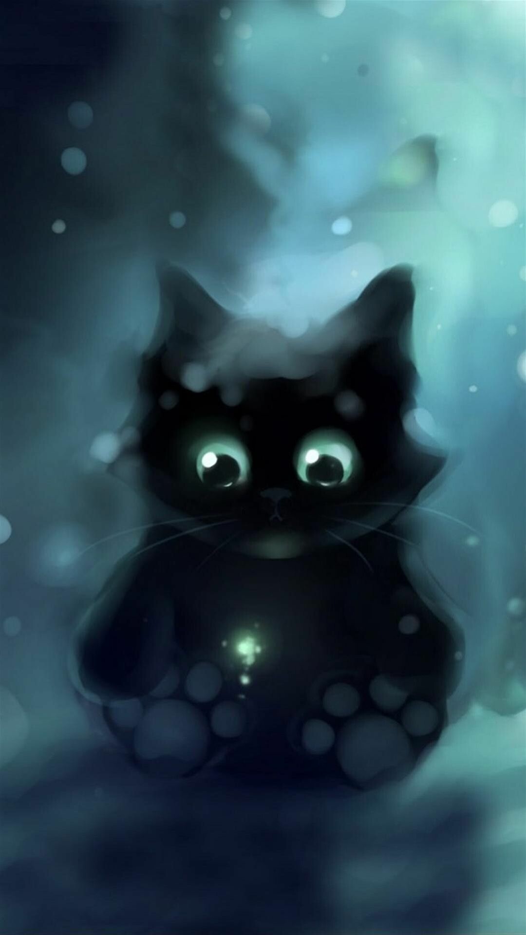 Black cat galaxy, Mystical and enchanting, Celestial design, Space-themed, 1080x1920 Full HD Phone