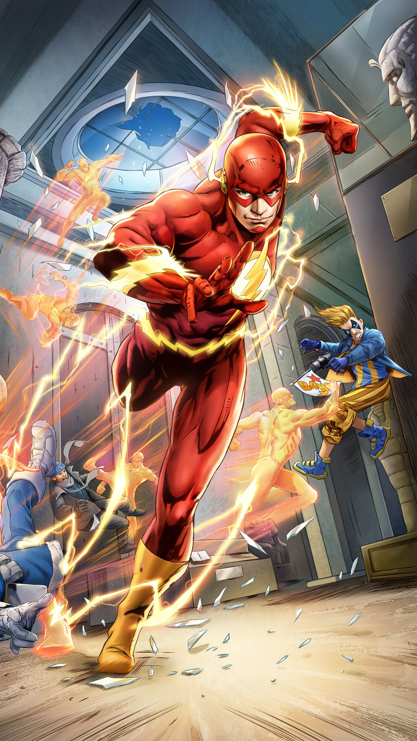 Flash (DC): Superhero, Digital art, Comics, American media and entertainment company. 1440x2560 HD Background.