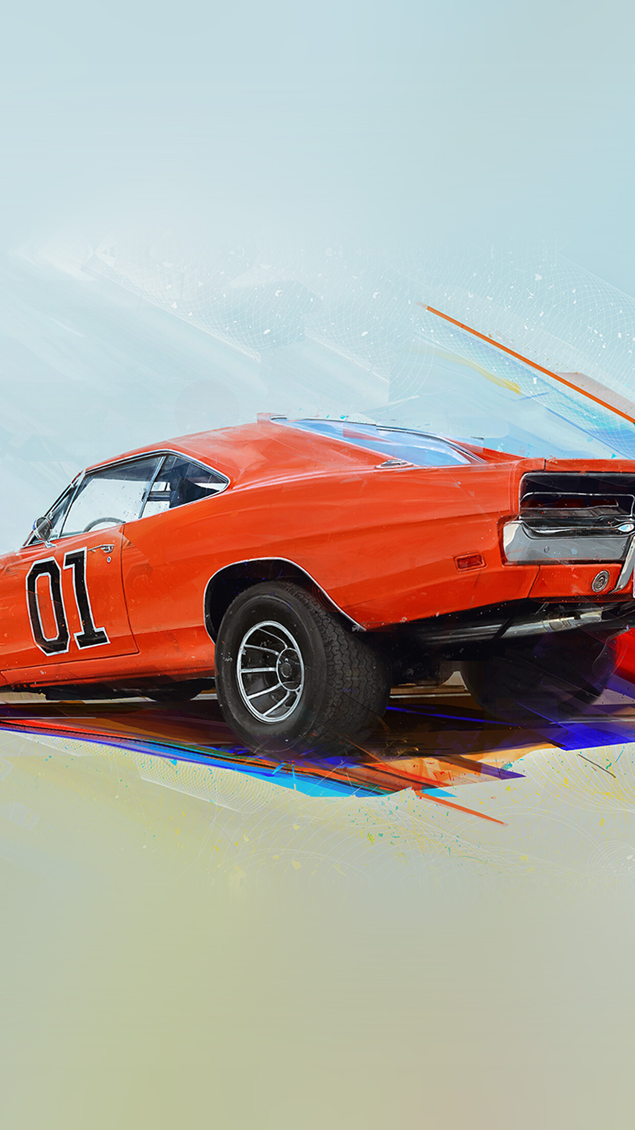General Lee Car: Trademark orange color, The exterior of the movie's car, American Racing Vector wheels. 1250x2210 HD Wallpaper.