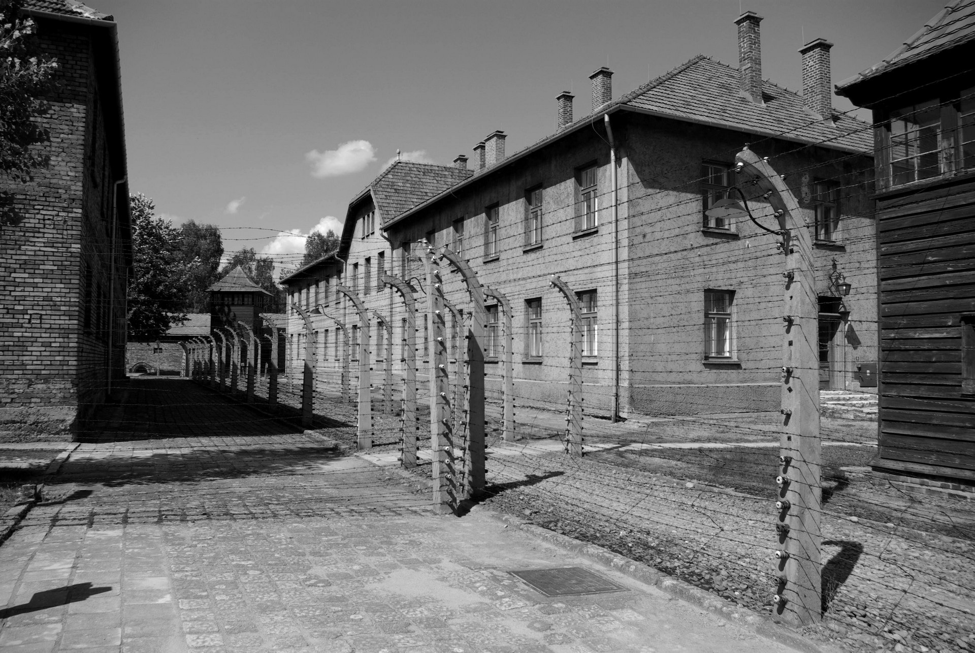Auschwitz Poland, black and white, historical town, museum, 1920x1290 HD Desktop
