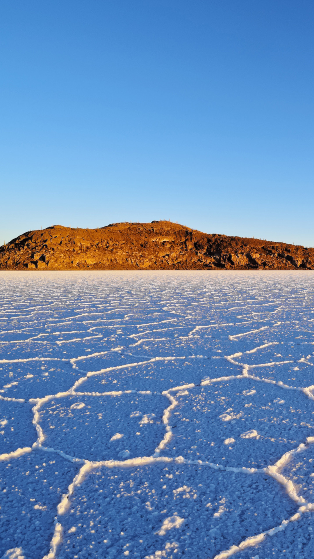 Bolivia, Incahuasi Island, Sunrise, Salar de Uyuni, 1080x1920 Full HD Phone