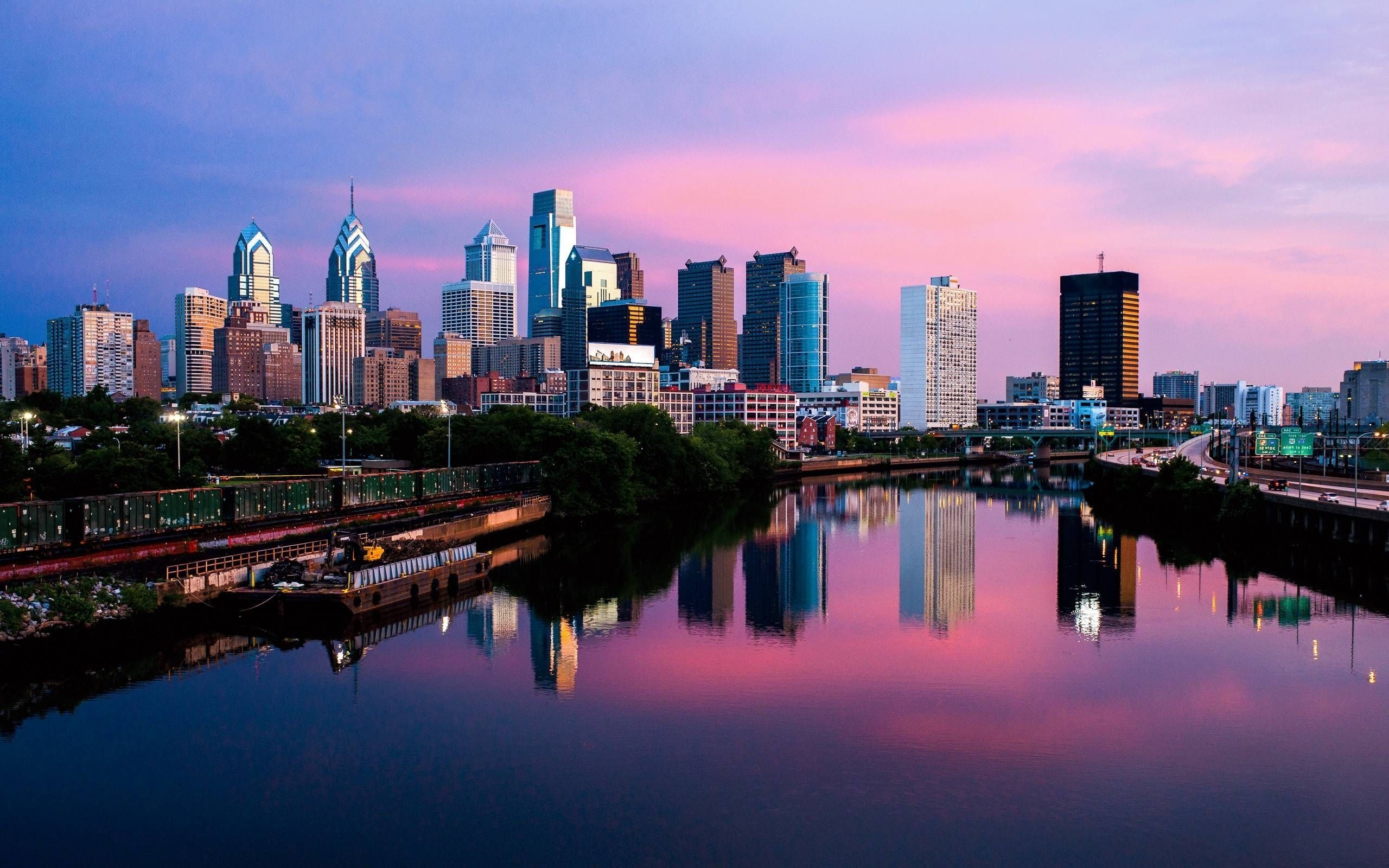 Philadelphia skyline, Cityscapes, Iconic landmarks, Pennsylvania travels, 2560x1600 HD Desktop