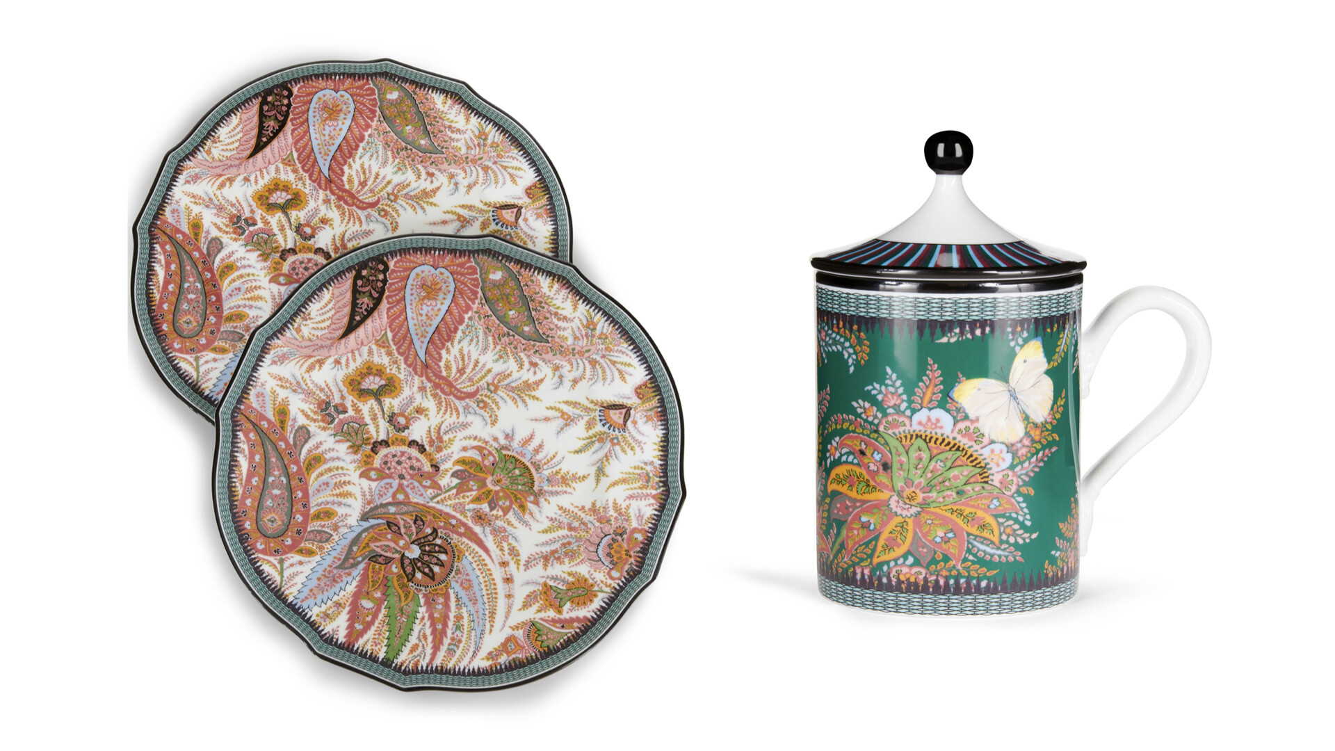 Etro: The Maison’s iconic design, Partnership with Ginori, Porcelain tableware. 1920x1080 Full HD Wallpaper.