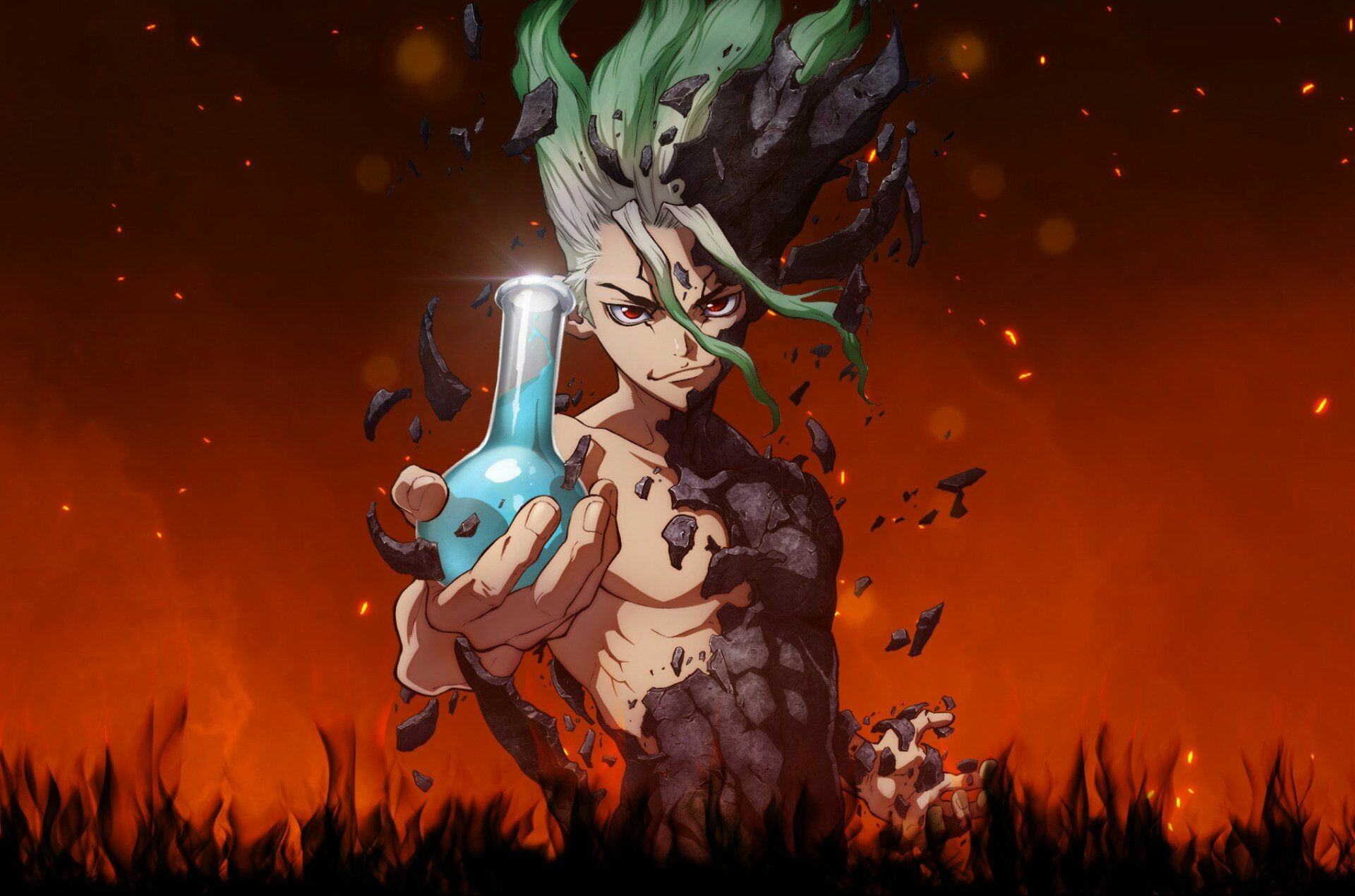 Dr.STONE: Created the Revival Fluid with Taiju's help. 1920x1270 HD Wallpaper.