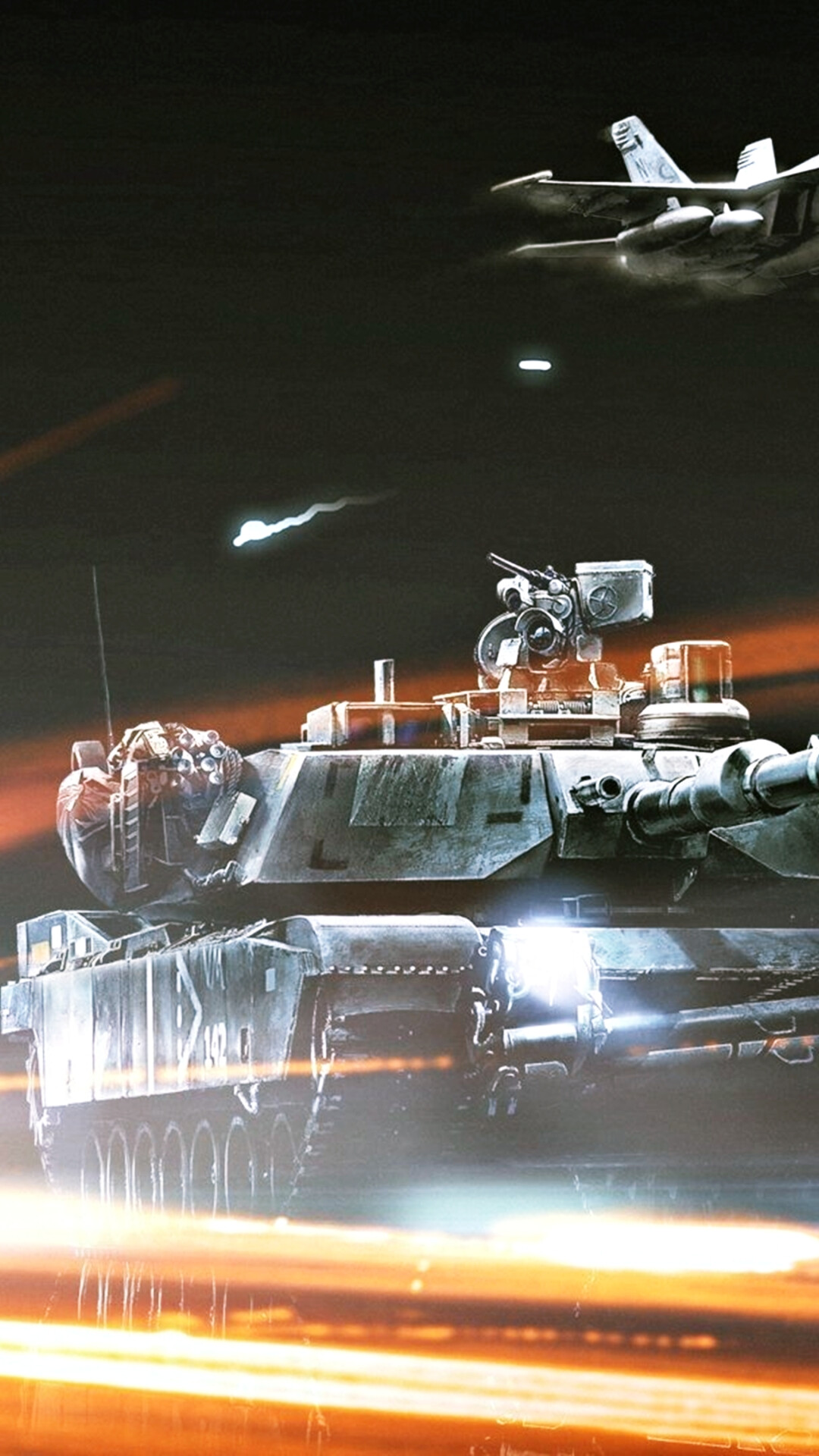 Battlefield 3: Game features include an impressive array of vehicles including jets and tanks, large-scale maps. 1080x1920 Full HD Background.