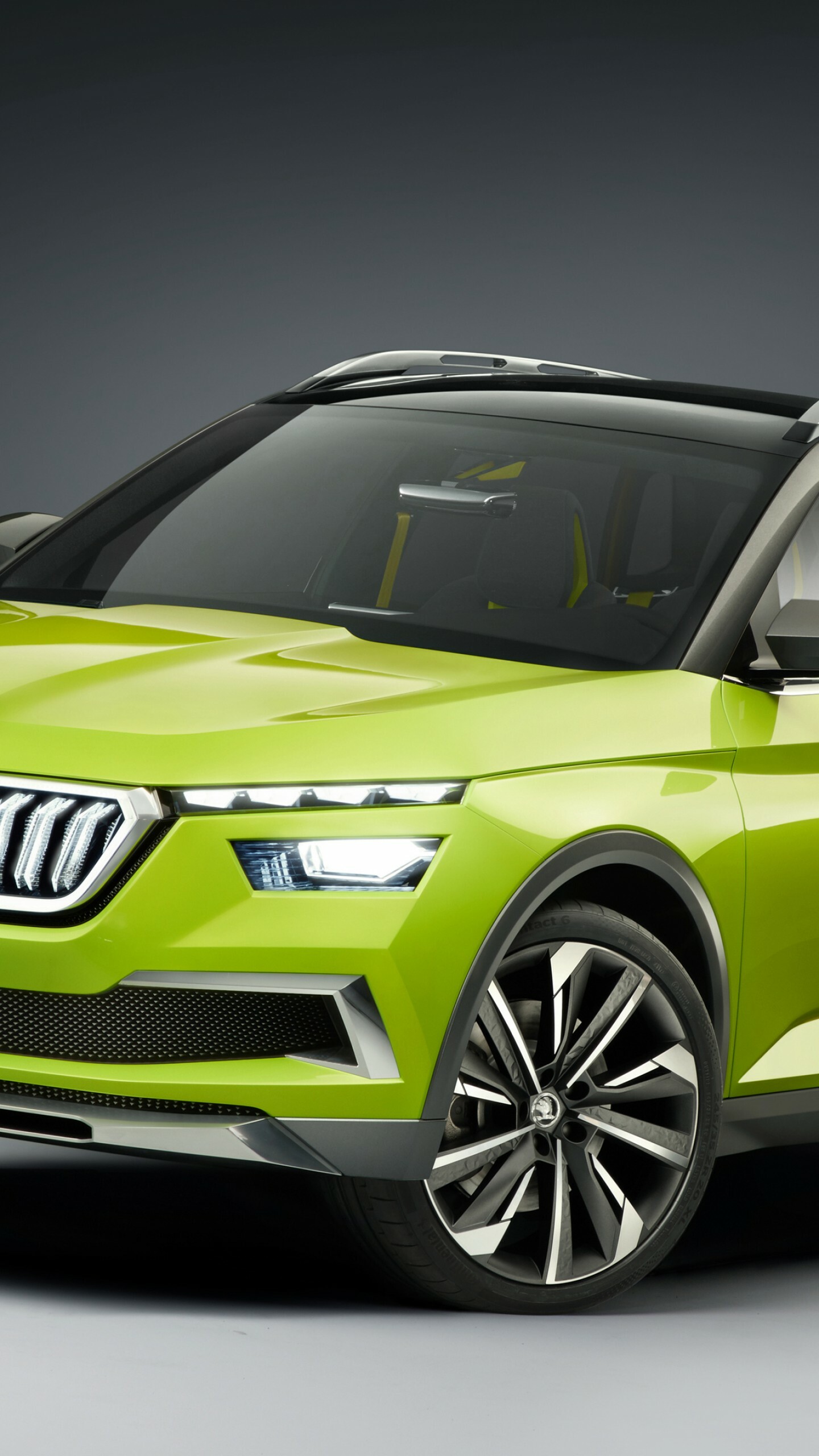 Skoda: Vision X, Electric car, Featuring an advanced hybrid drive combining electricity and CNG for a ride. 1440x2560 HD Wallpaper.