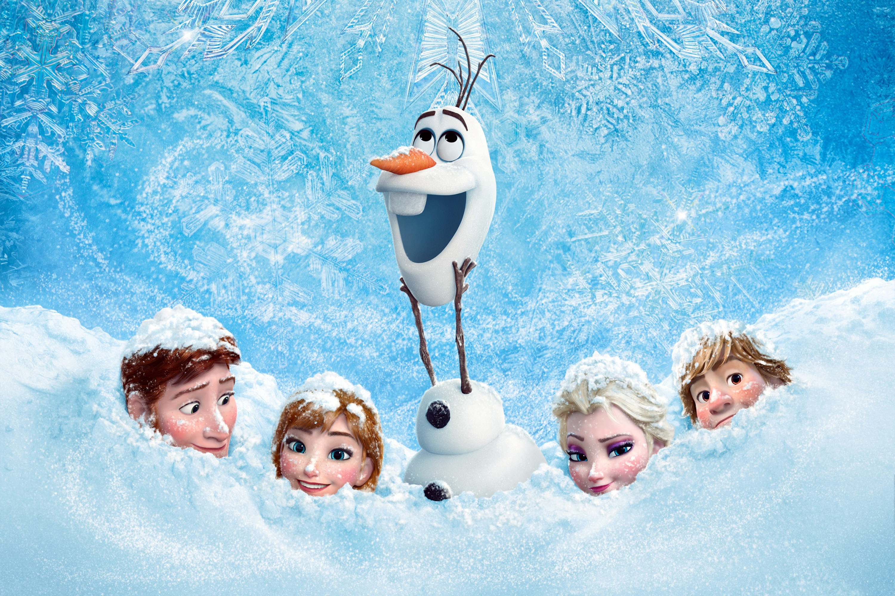 Olaf, Frozen bond, Charming companions, Endearing friendship, 3000x2000 HD Desktop