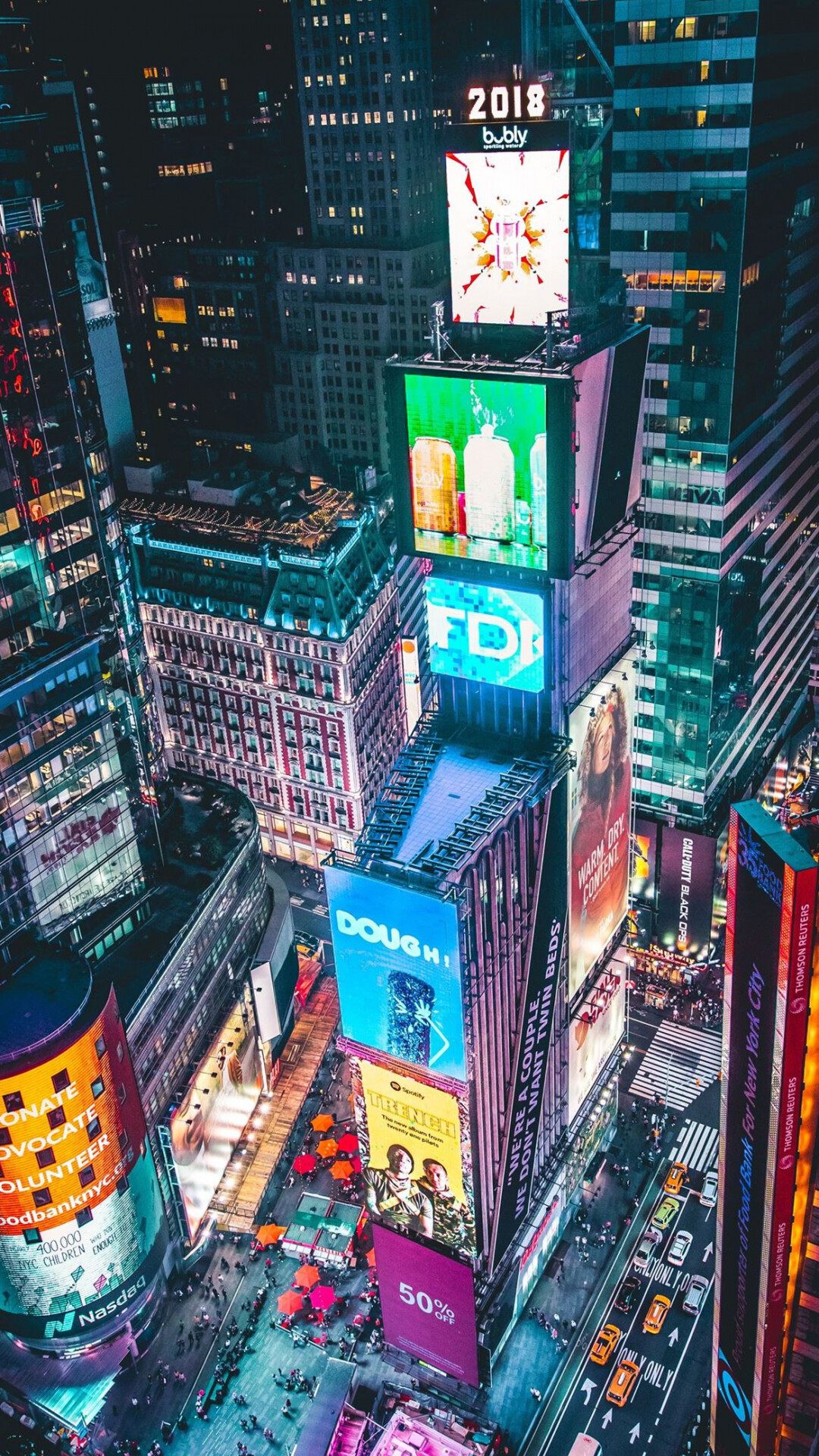 United States: Time Square, New York, Cityscape, Metropolis. 1080x1920 Full HD Wallpaper.