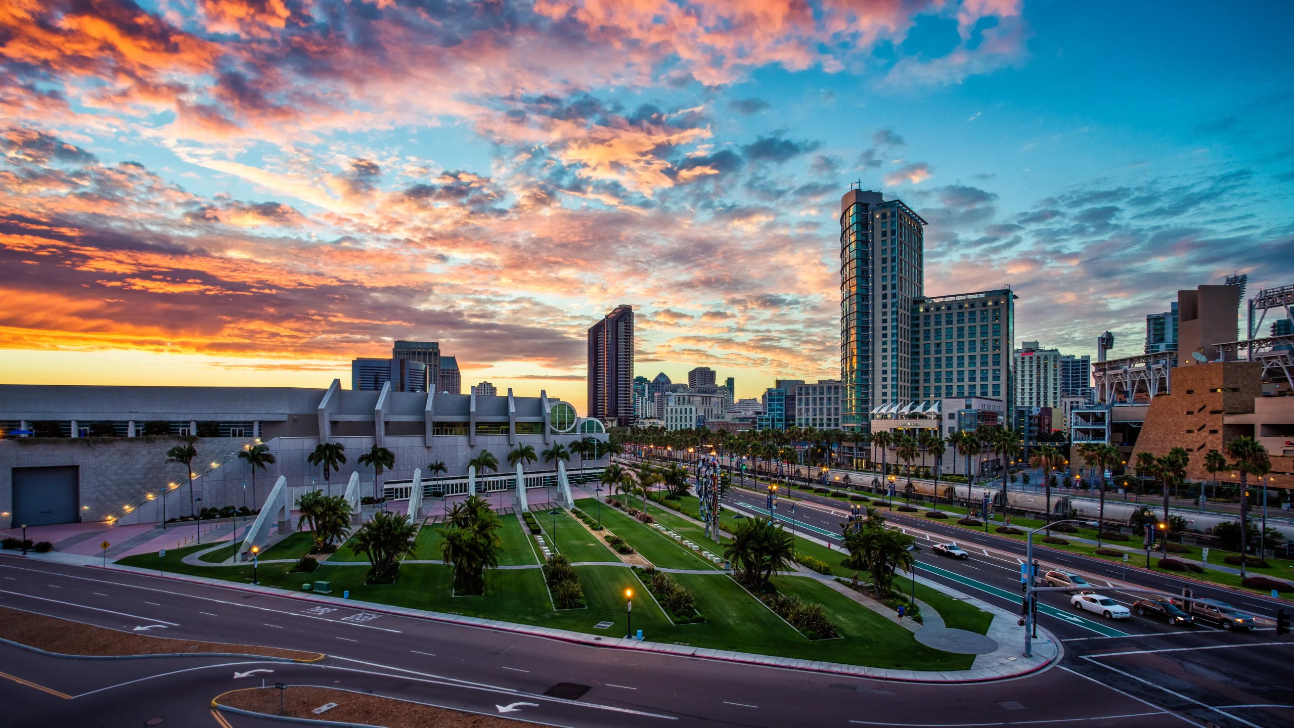 San Diego CA, Urban skyline, City lights, Popular attractions, 2560x1440 HD Desktop