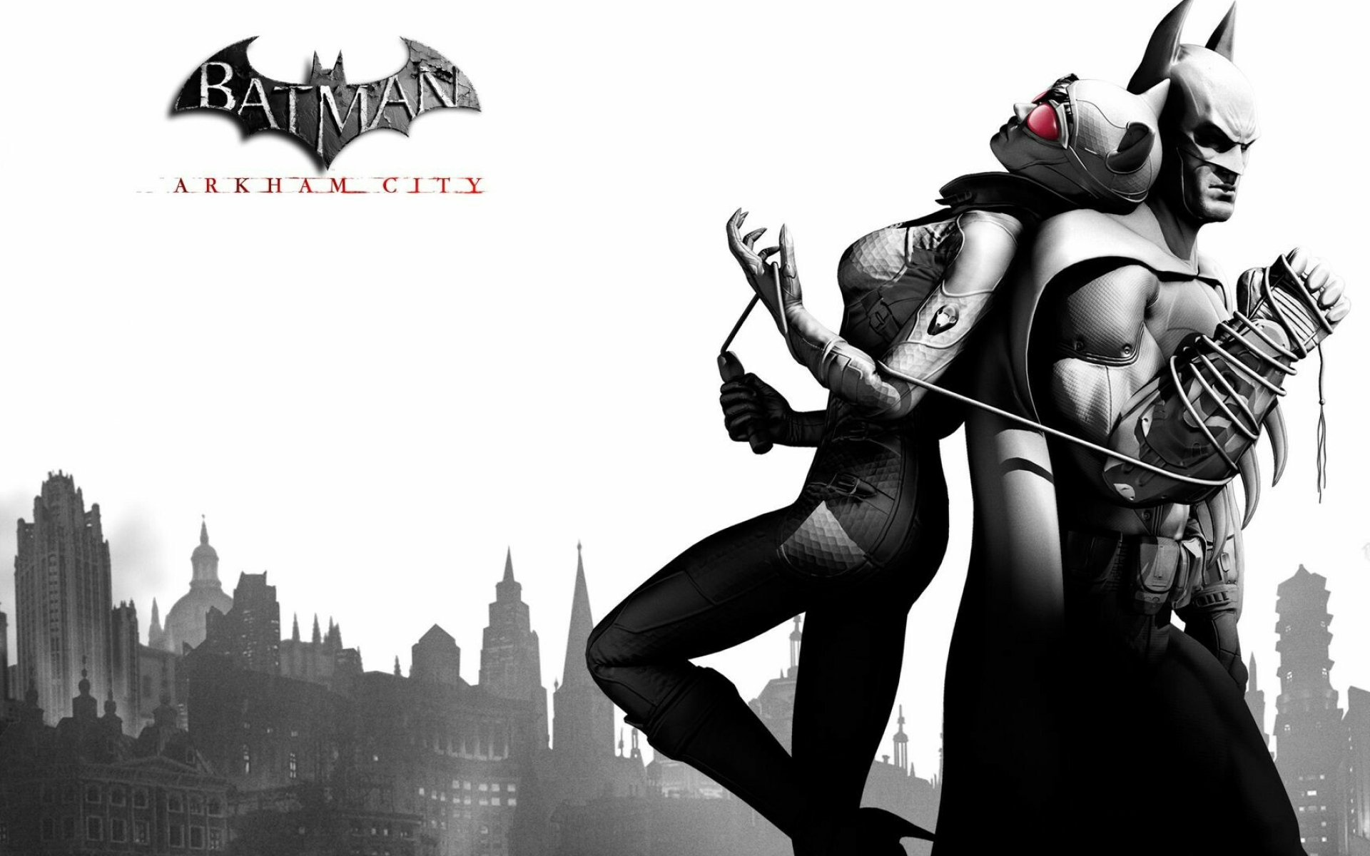 Batman: Arkham City: Selina Kyle and Bruce Wayne, Playable characters. 1920x1200 HD Wallpaper.