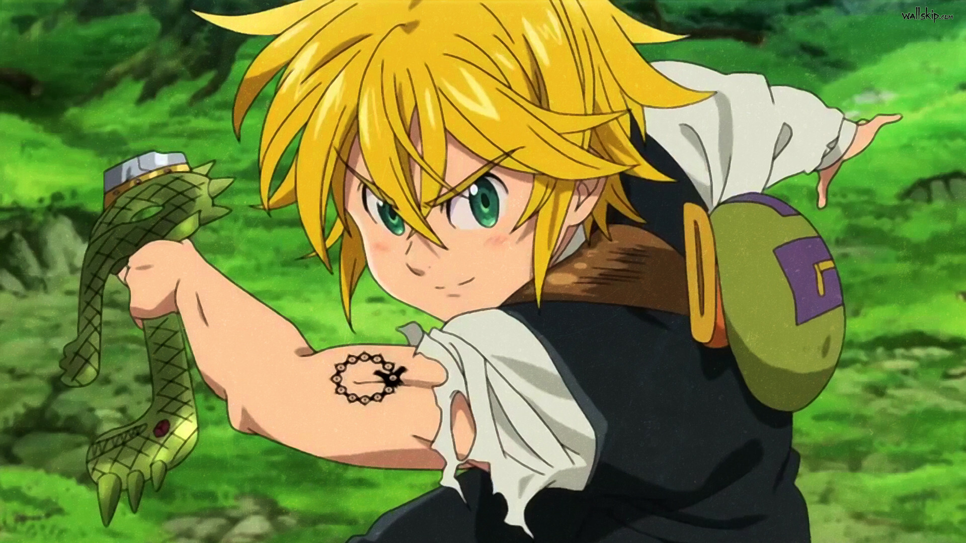 The Seven Deadly Sins: Cursed by Light: Meliodas the Love, the head of the Ten Commandments. 1920x1080 Full HD Wallpaper.