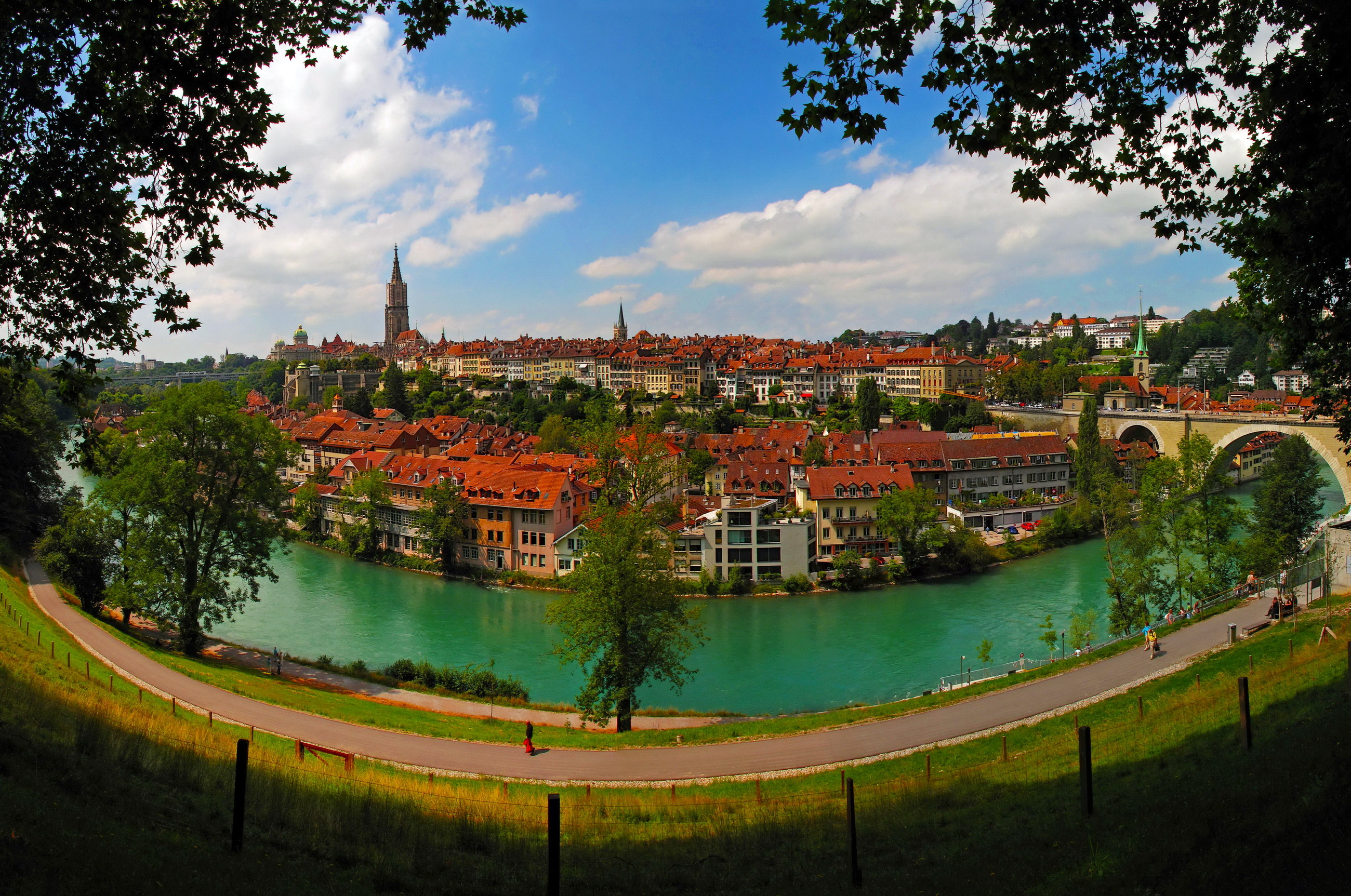 River Aare, Switzerland, Bern wallpapers, City view, 2600x1730 HD Desktop