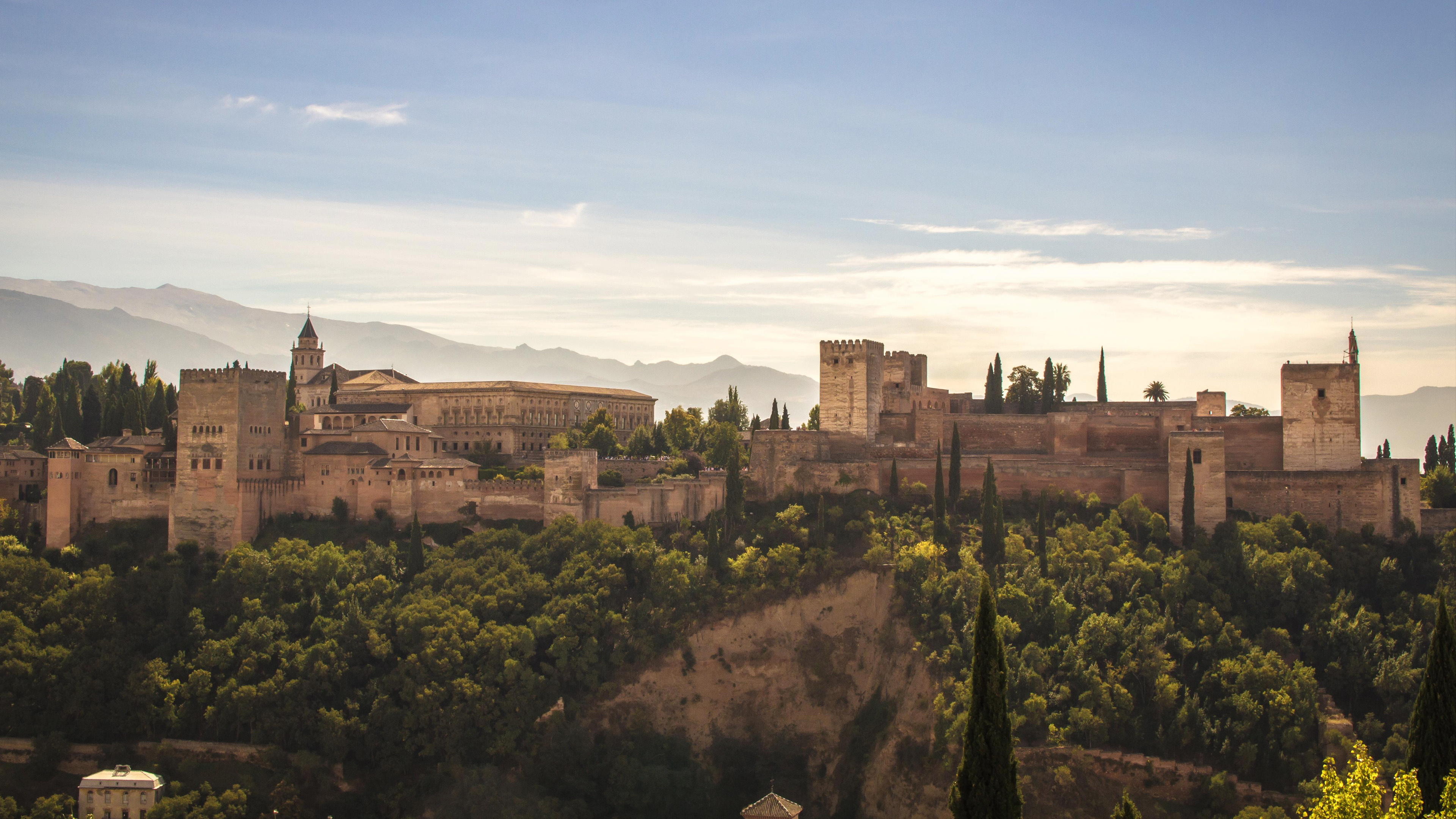 Alhambra wallpapers, Majestic fortress, Intricate details, Spanish history, 3840x2160 4K Desktop
