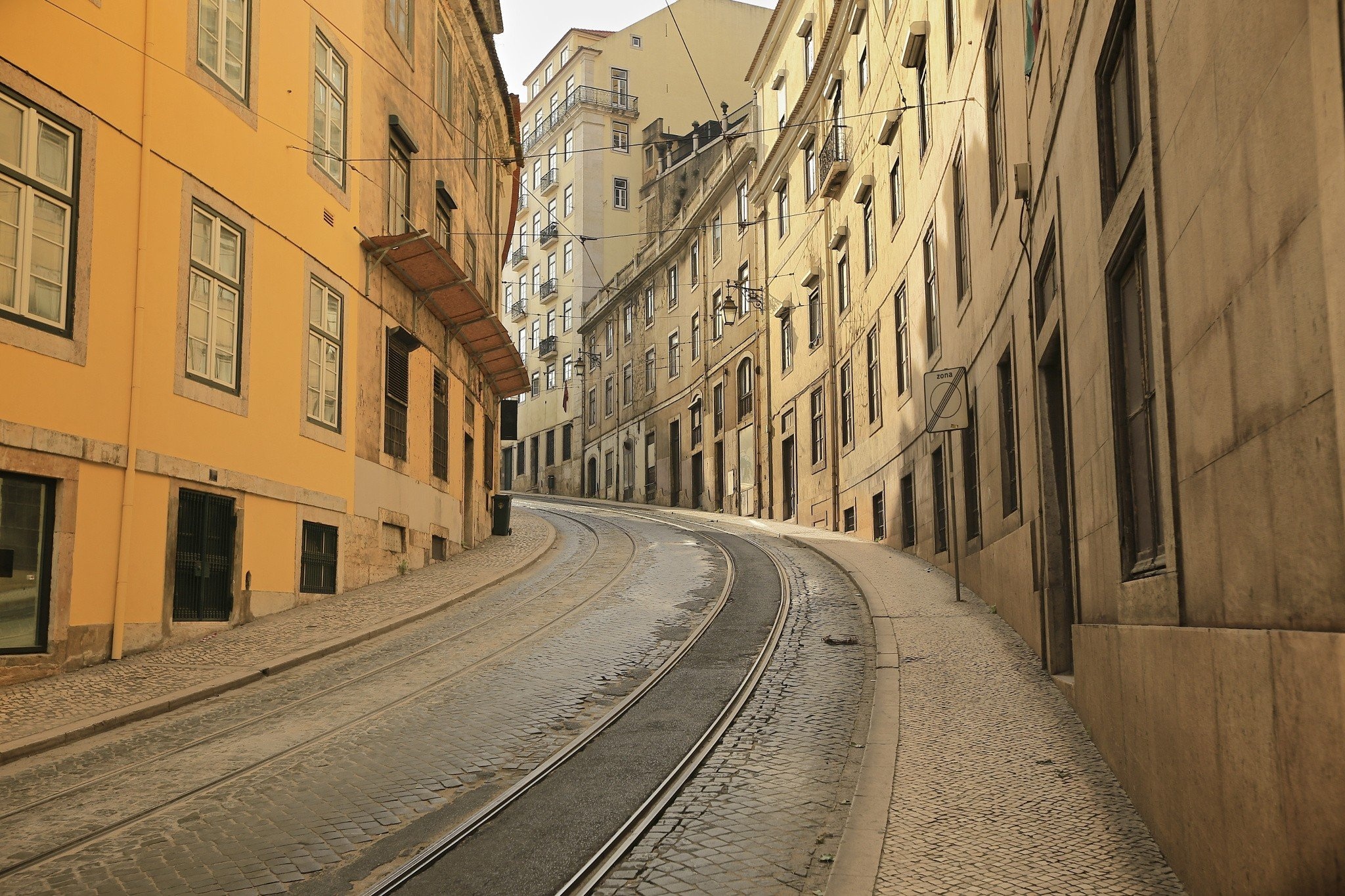 Lisbon streets, Cobblestone roads, City lights, Travel photography, 2050x1370 HD Desktop