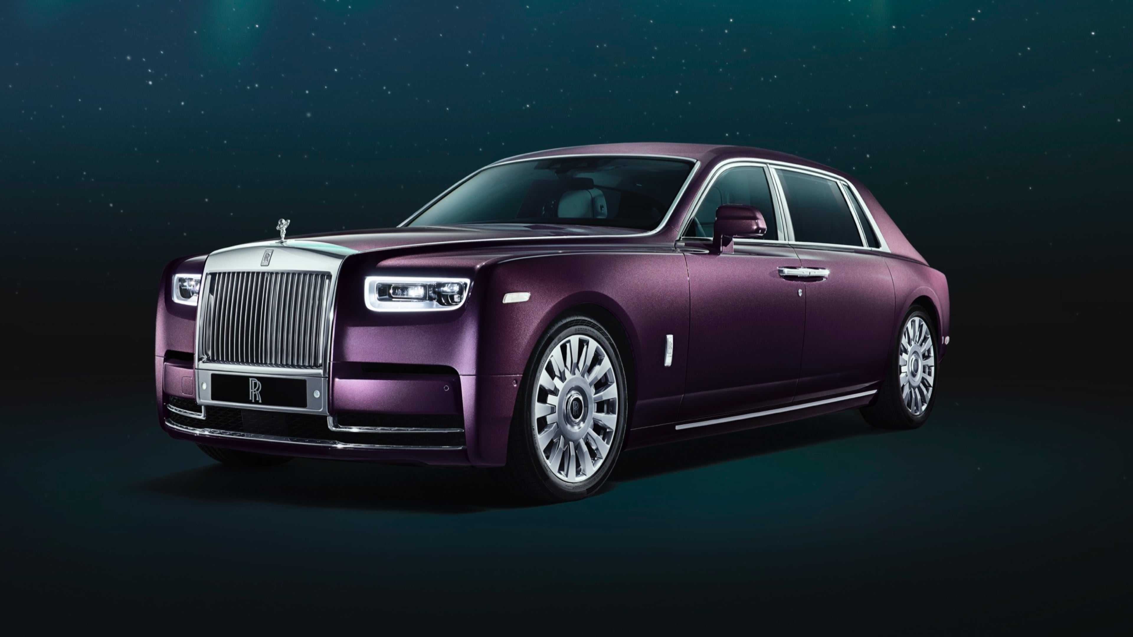 Rolls-Royce Phantom, Purple beauty, Luxury on wheels, Visual spectacle, 3840x2160 4K Desktop