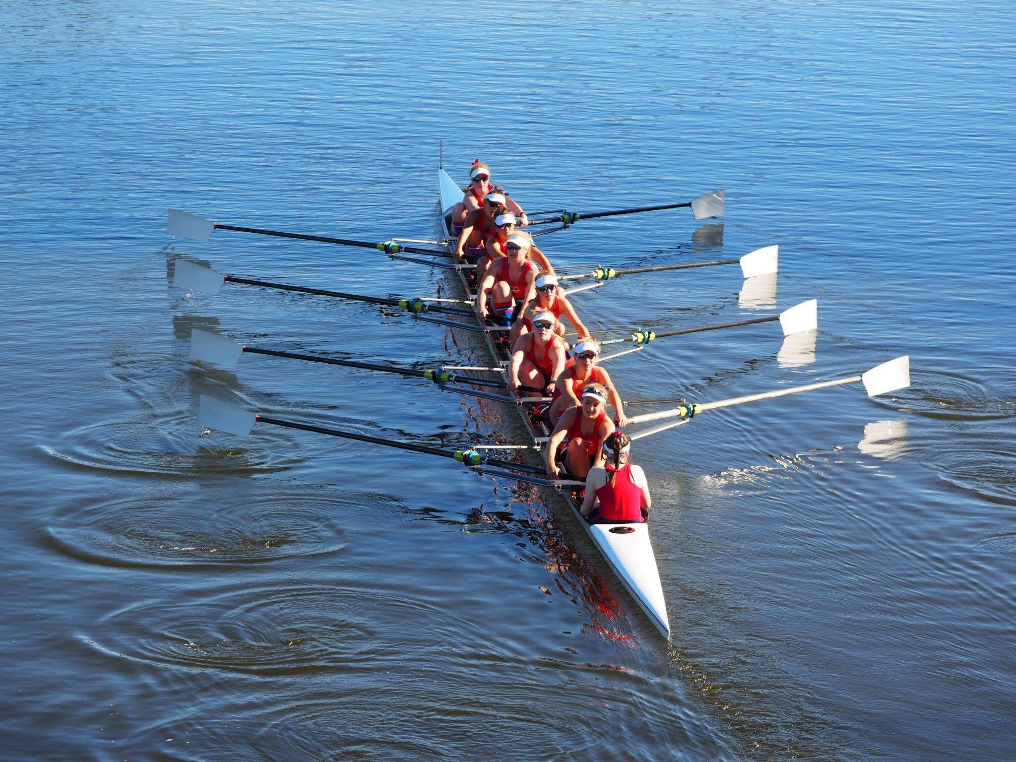 Rowing: The women's sweep pulling team, Long but narrow watercraft, Boating sport. 2050x1540 HD Wallpaper.