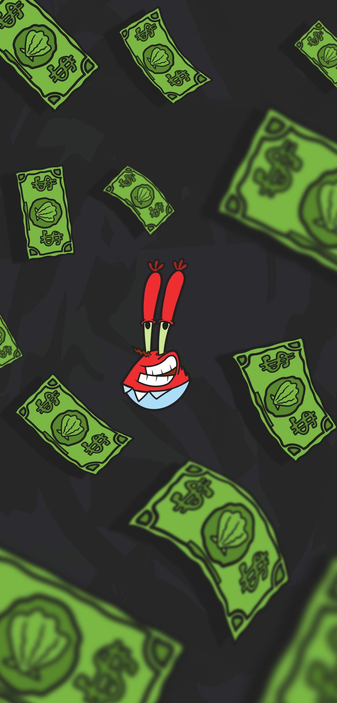 Mr. Krabs, Dollar sign cursor, Phone wallpaper, Cartoon character, 1130x2350 HD Handy