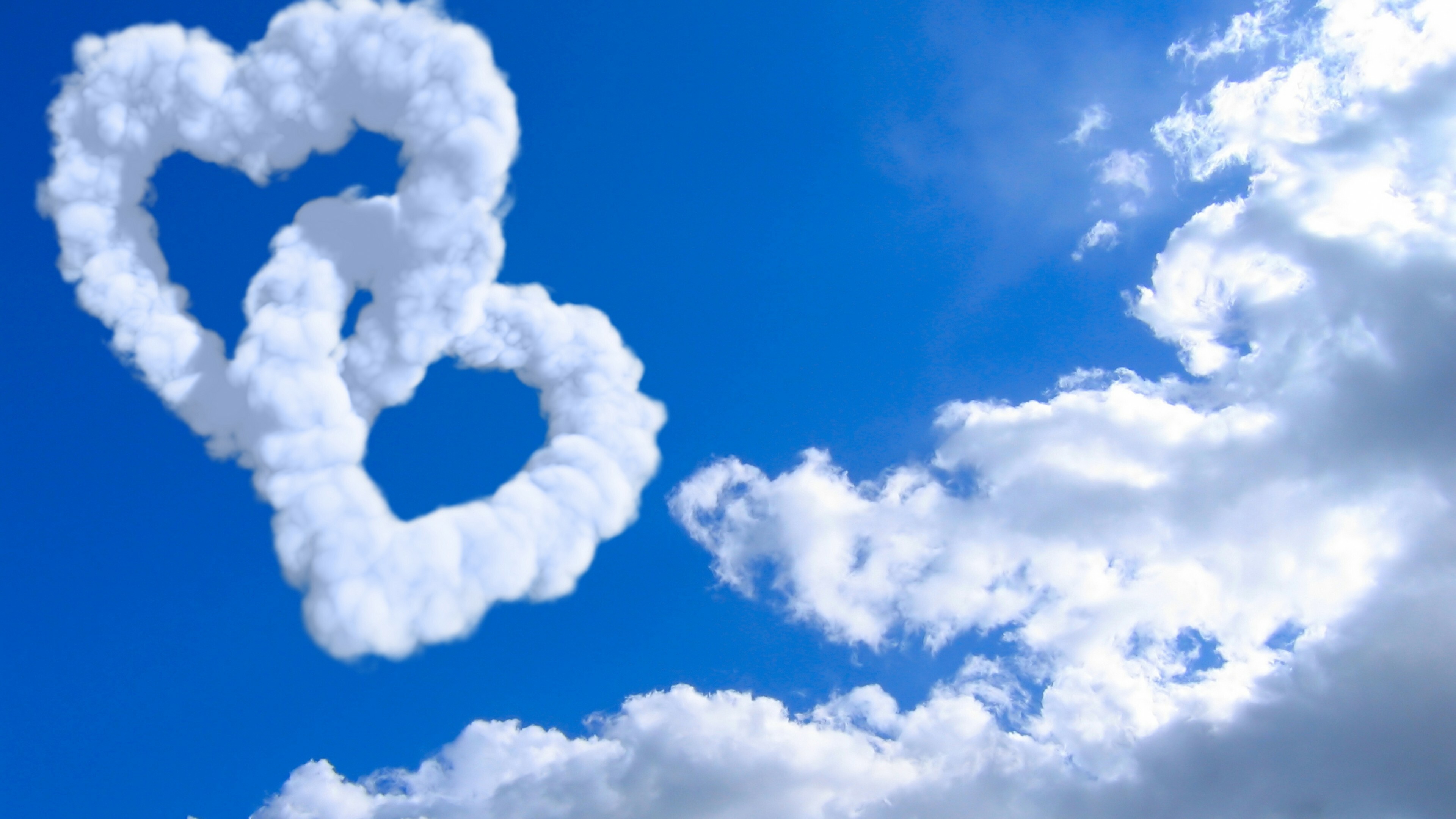 Heart: Love, Cloud, Sky, Sign, Symbol. 3840x2160 4K Background.